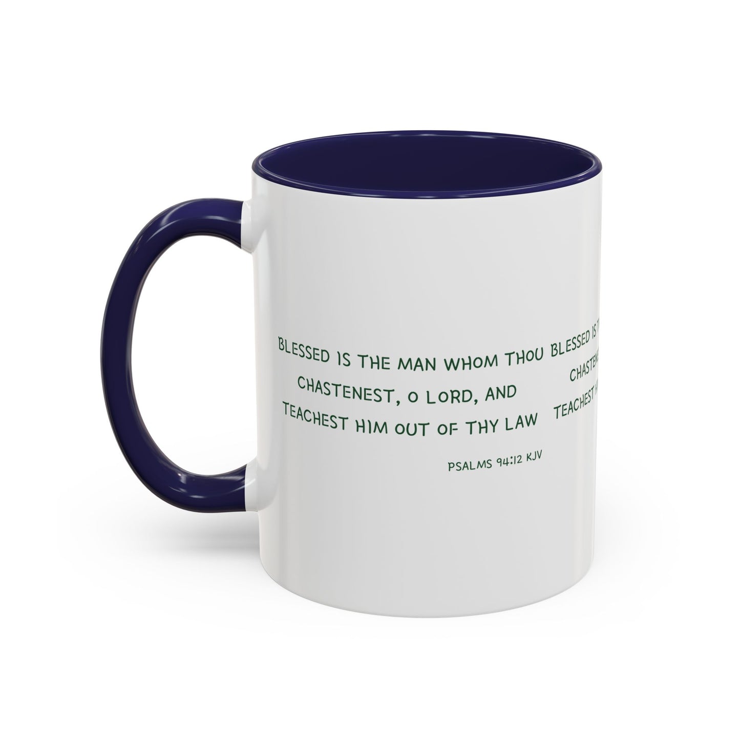 Psalms 94:12 KJV Coffee Mug Blessed is the Man Biblical Christian Gift for Faith-Based Coffee Lovers