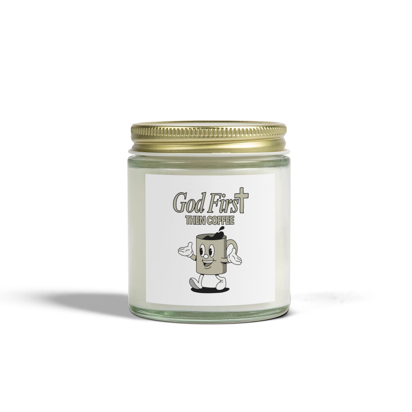 God First Then Coffee Scented Candle Inspirational Christian Gift for Faith Based Candle Lovers