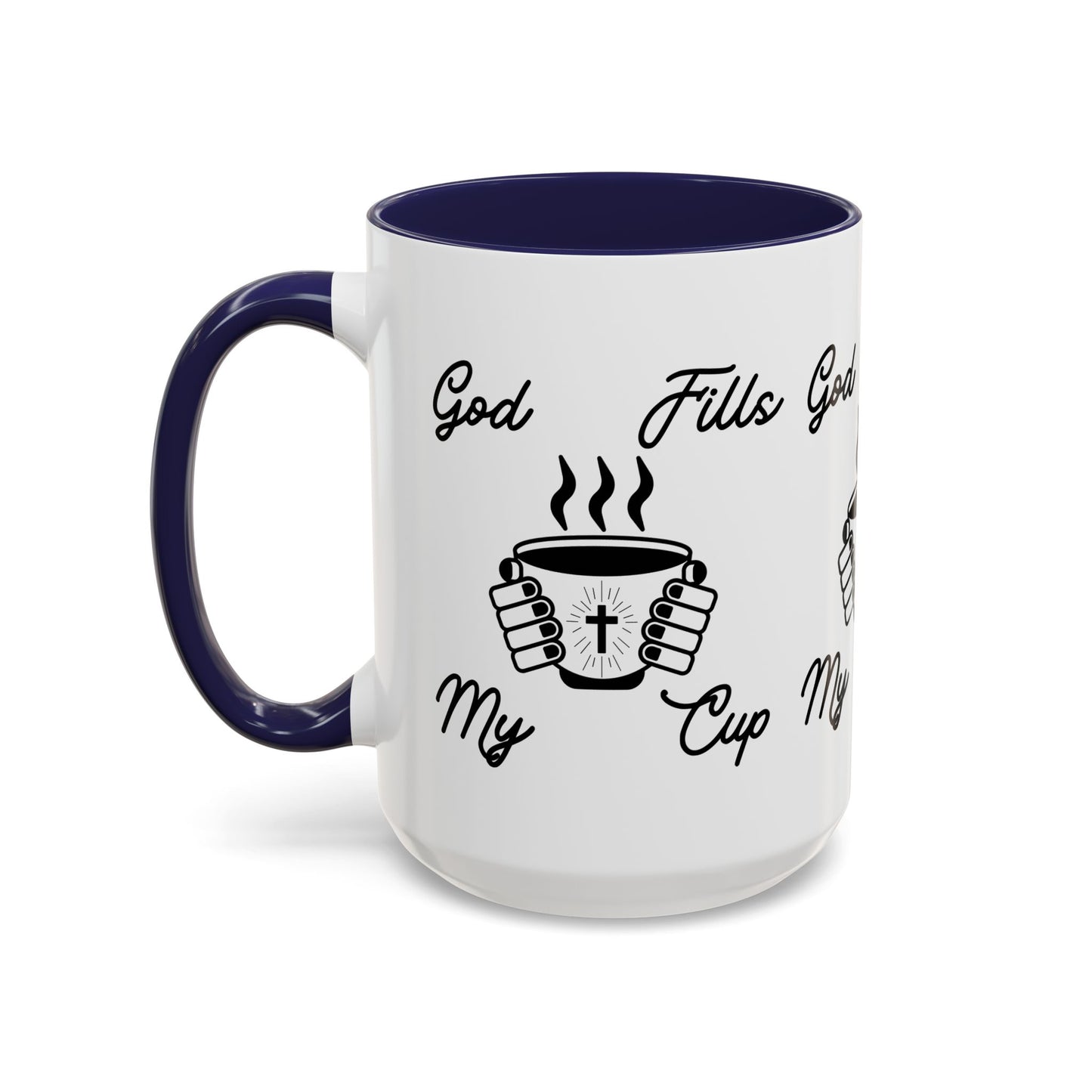 God Fills My Cup Coffee Mug Inspirational Christian Gift for Faith and Encouragement for Coffee Lovers