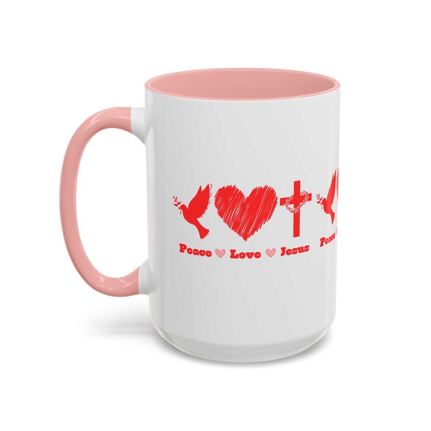 Peace Love Jesus Coffee Mug Faith Based Christian Gift