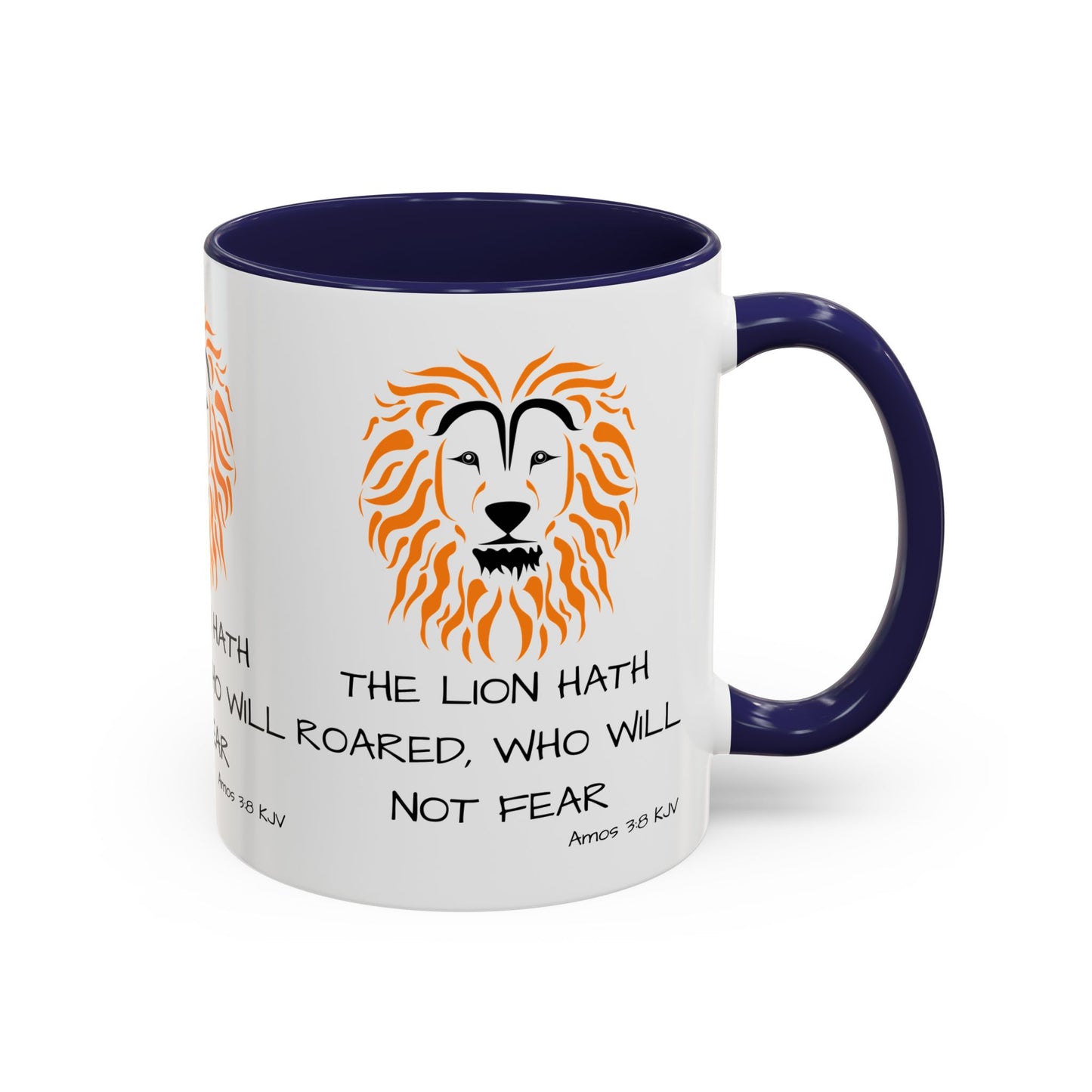 Amos 3:8 KJV Coffee Mug The Lion Hath Roared Biblical Christian Gift for Faith-Based Coffee Lovers