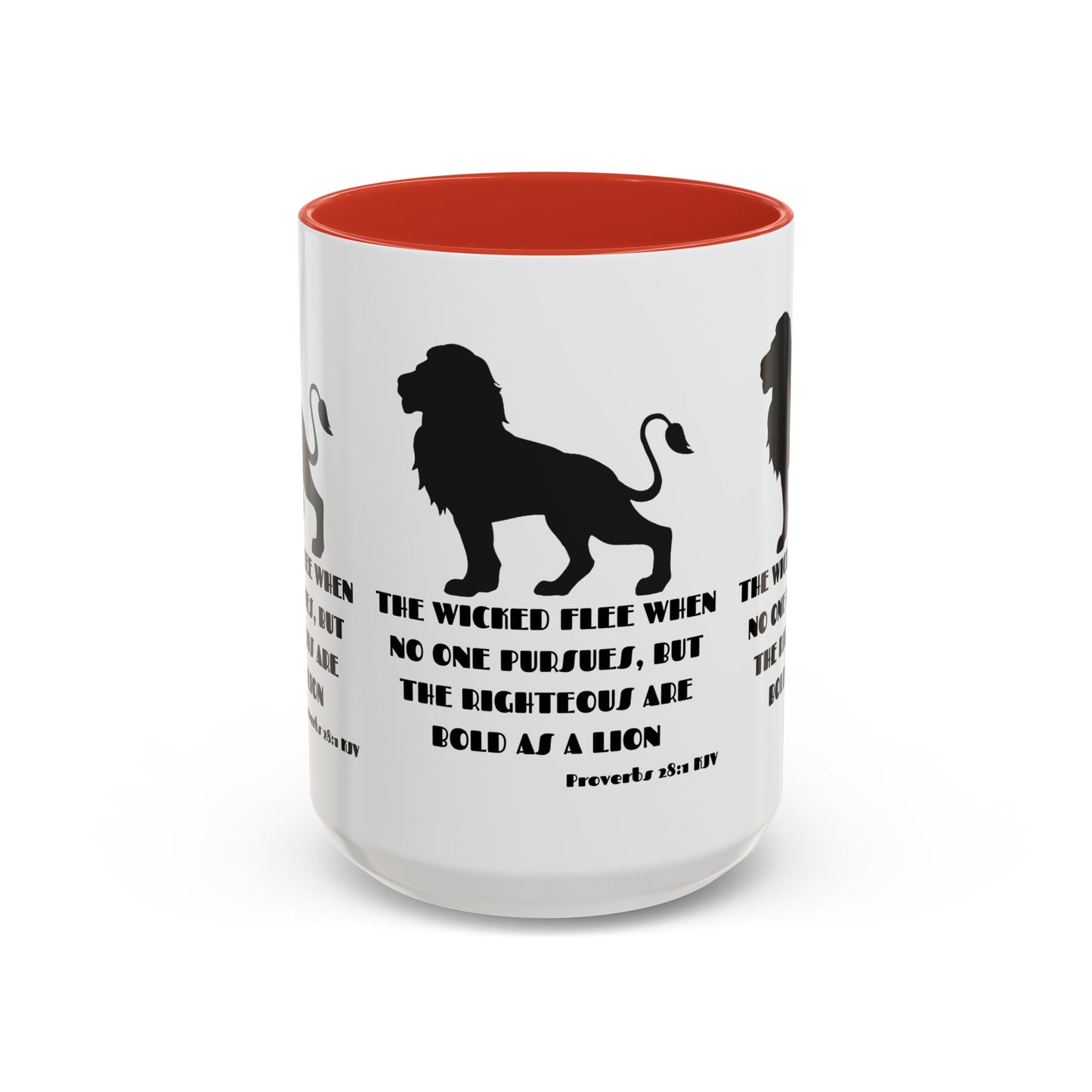 Proverbs 28:1 KJV Coffee Mug The Righteous Are Bold as a Lion Christian Gift for Faith-Based Living