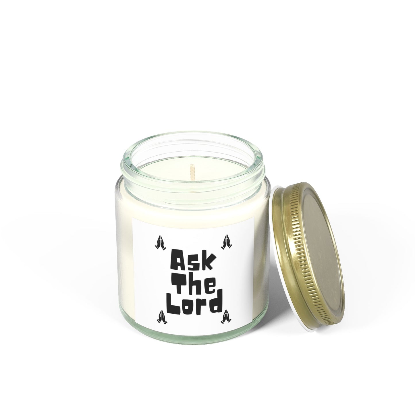 Ask The Lord Scented Candle with Praying Hands Biblical Christian Gift for Faith-Based Living