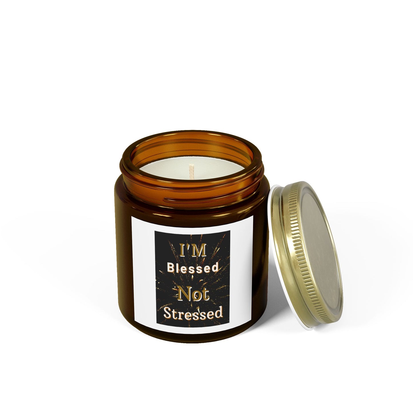 I'm Blessed Not Stressed Scented Candle Inspirational Christian Gift for Faith-Based Living