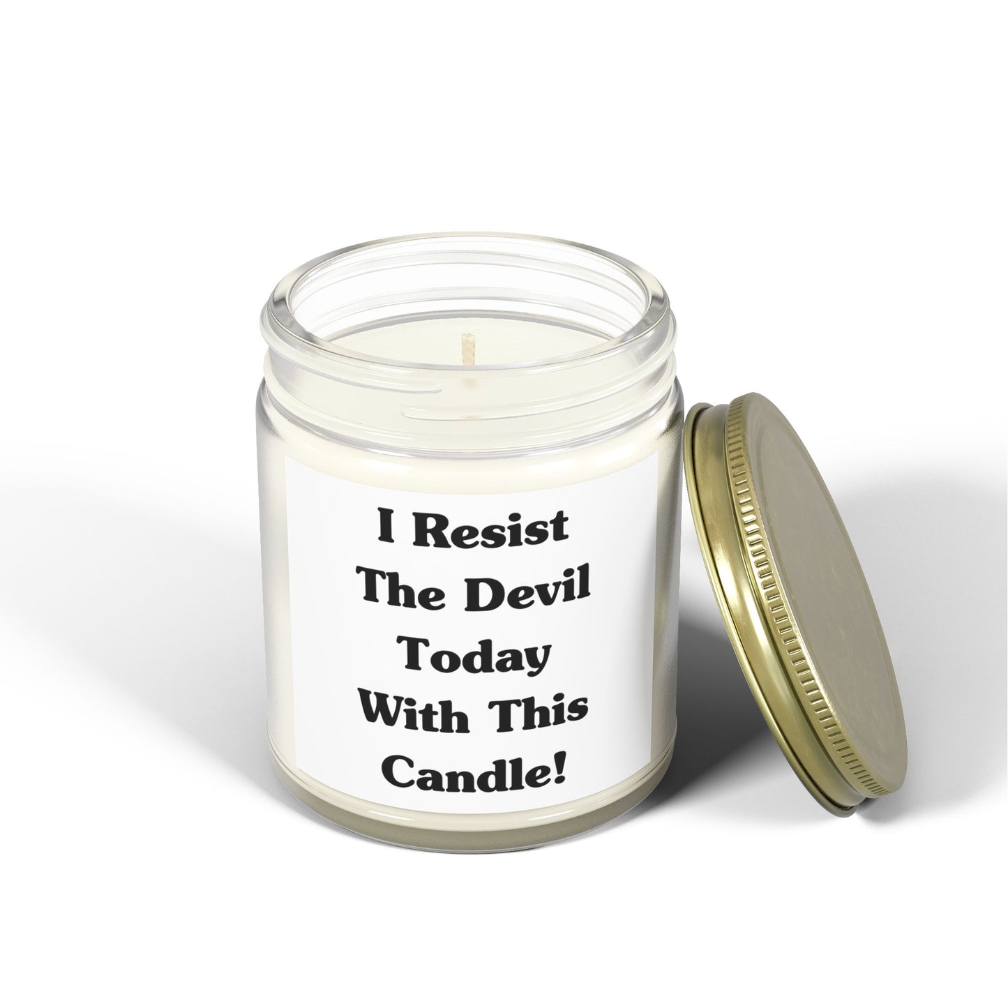 I Resist The Devil Today With This Scented Candle Inspirational Christian Gift for Faith-Based Candle Lovers