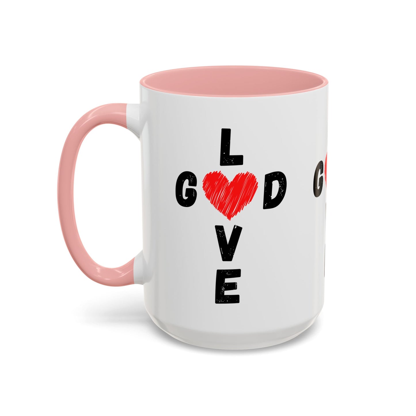 Love God Cross Shaped Coffee Mug Inspirational Christian Gift for Faith-Based Living