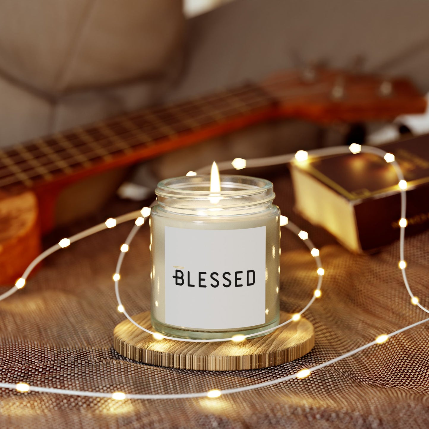 Blessed Scented Candle with Yellow Halo Inspirational Christian Gift