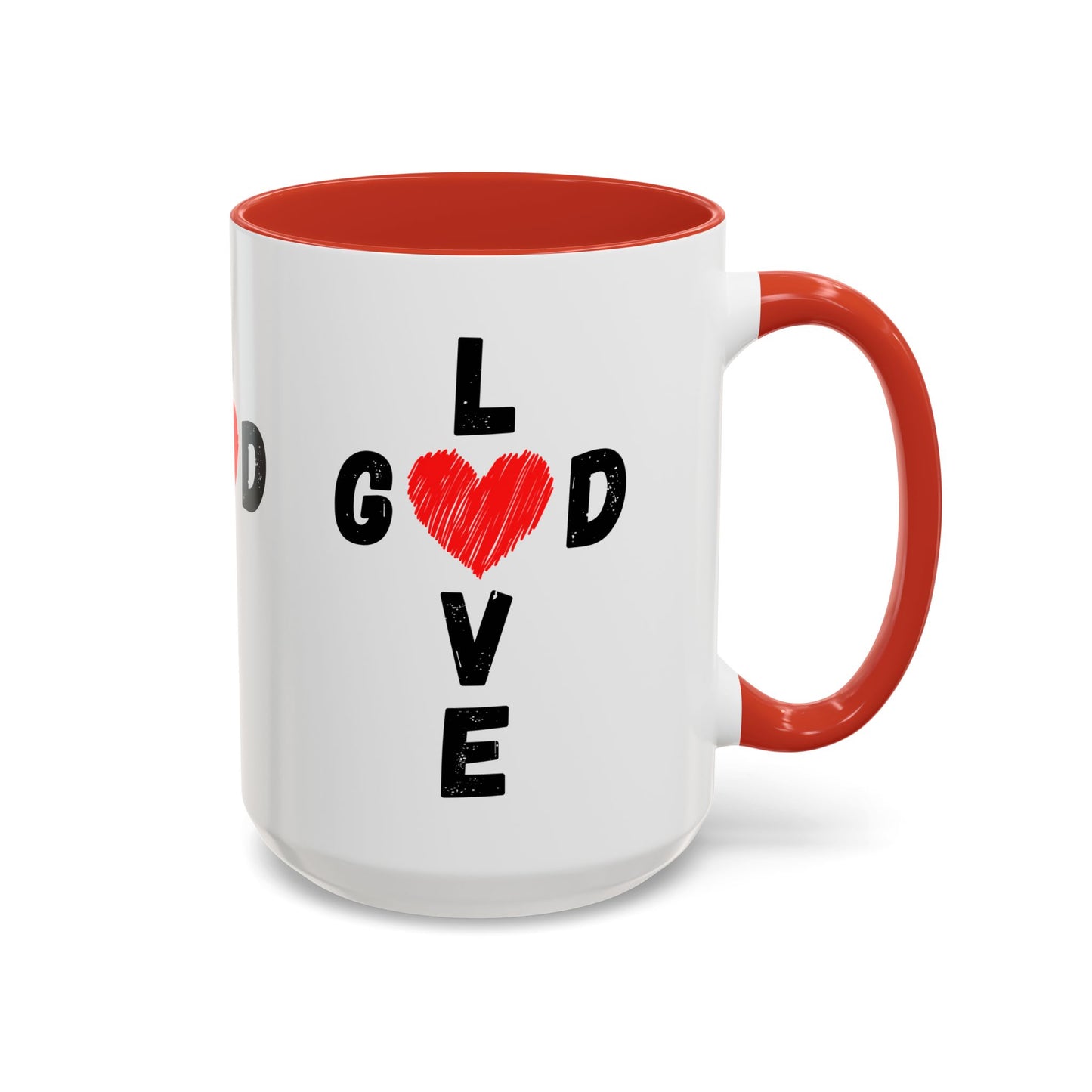 Love God Cross Shaped Coffee Mug Inspirational Christian Gift for Faith-Based Living