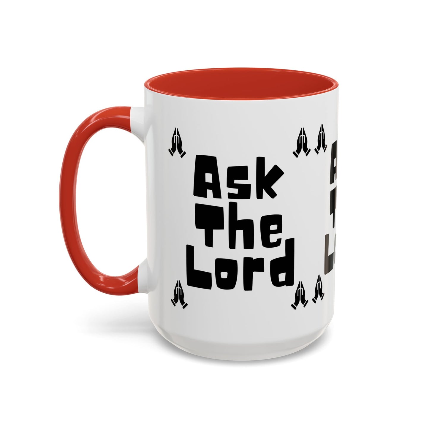 Ask The Lord Coffee Mug with Praying Hands Biblical Christian Gift for Faith-Based Living