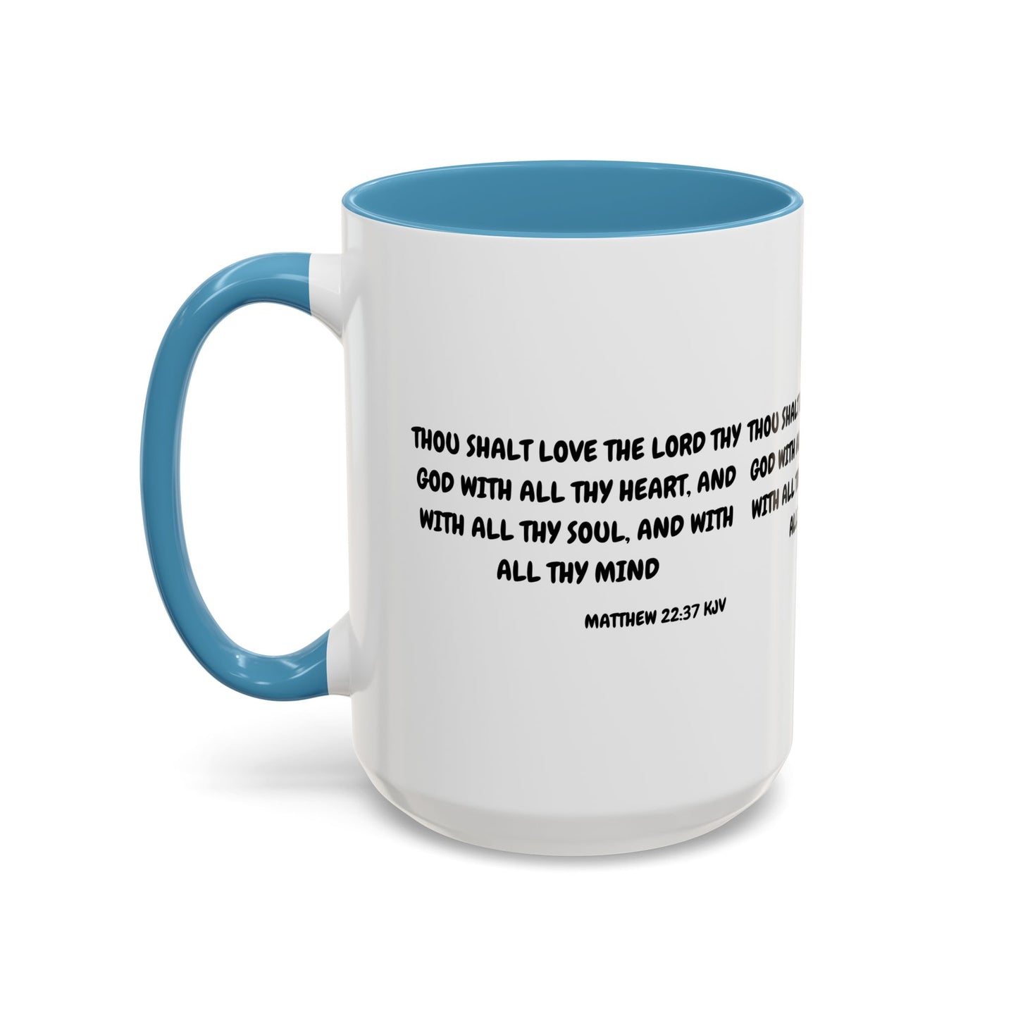 Matthew 22:37 KJV Coffee Mug Love the Lord Your God Biblical Christian Gift for Faith-Based Living