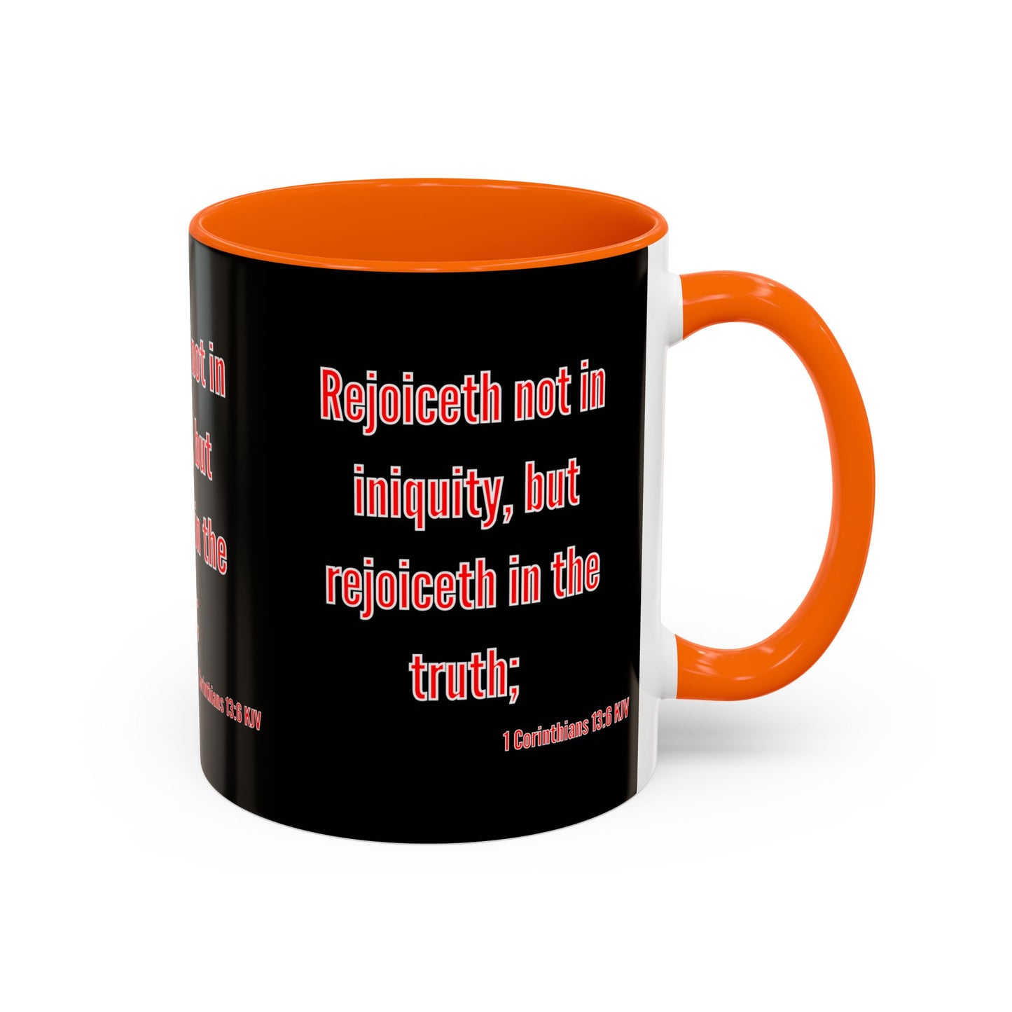 1 Corinthians 13:6 KJV Coffee Mug Rejoiceth in the Truth Inspirational Faith Based Gift For Believers