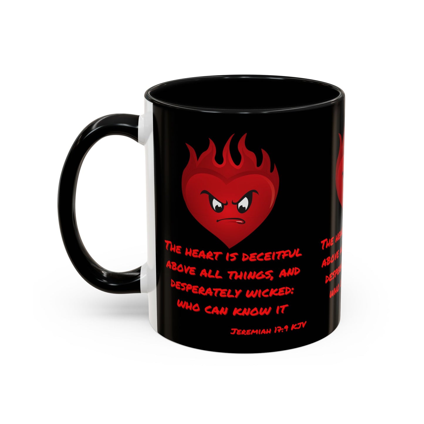 Jeremiah 17:9 KJV Coffee Mug The Heart is Deceitful Biblical Christian Gift for Faith-Based Coffee Lovers