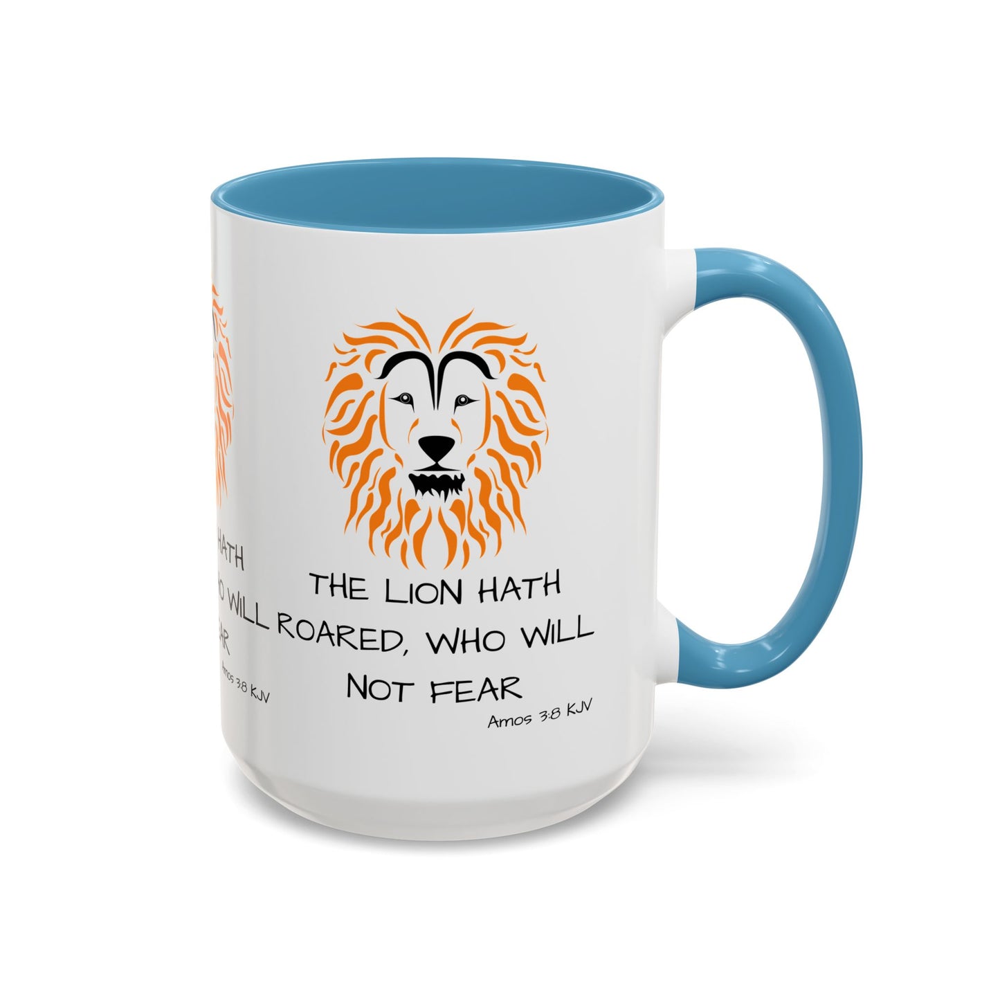 Amos 3:8 KJV Coffee Mug The Lion Hath Roared Biblical Christian Gift for Faith-Based Coffee Lovers