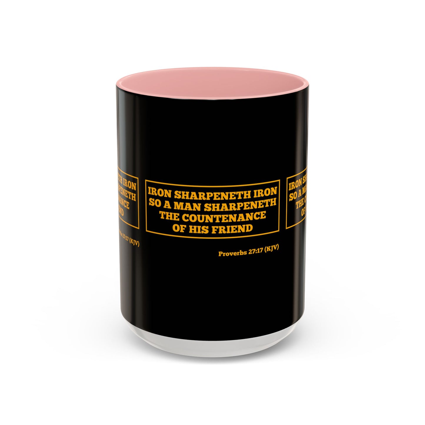 Proverbs 27:17 KJV Coffee Mug Iron Sharpens Iron Inspirational Faith Based Gift For Believers