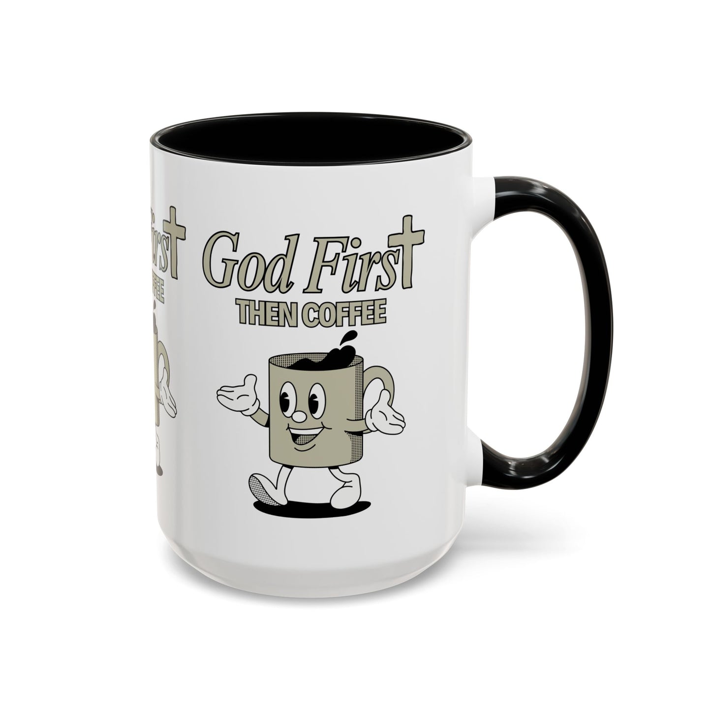 God First Then Coffee Mug Inspirational Christian Gift for Faith Based Coffee Lovers