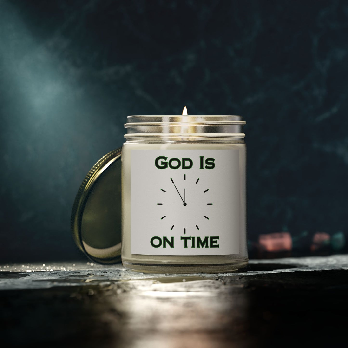 God Is On Time Scented Candle Biblical Christian Gift for Faith-Based Candle Lovers