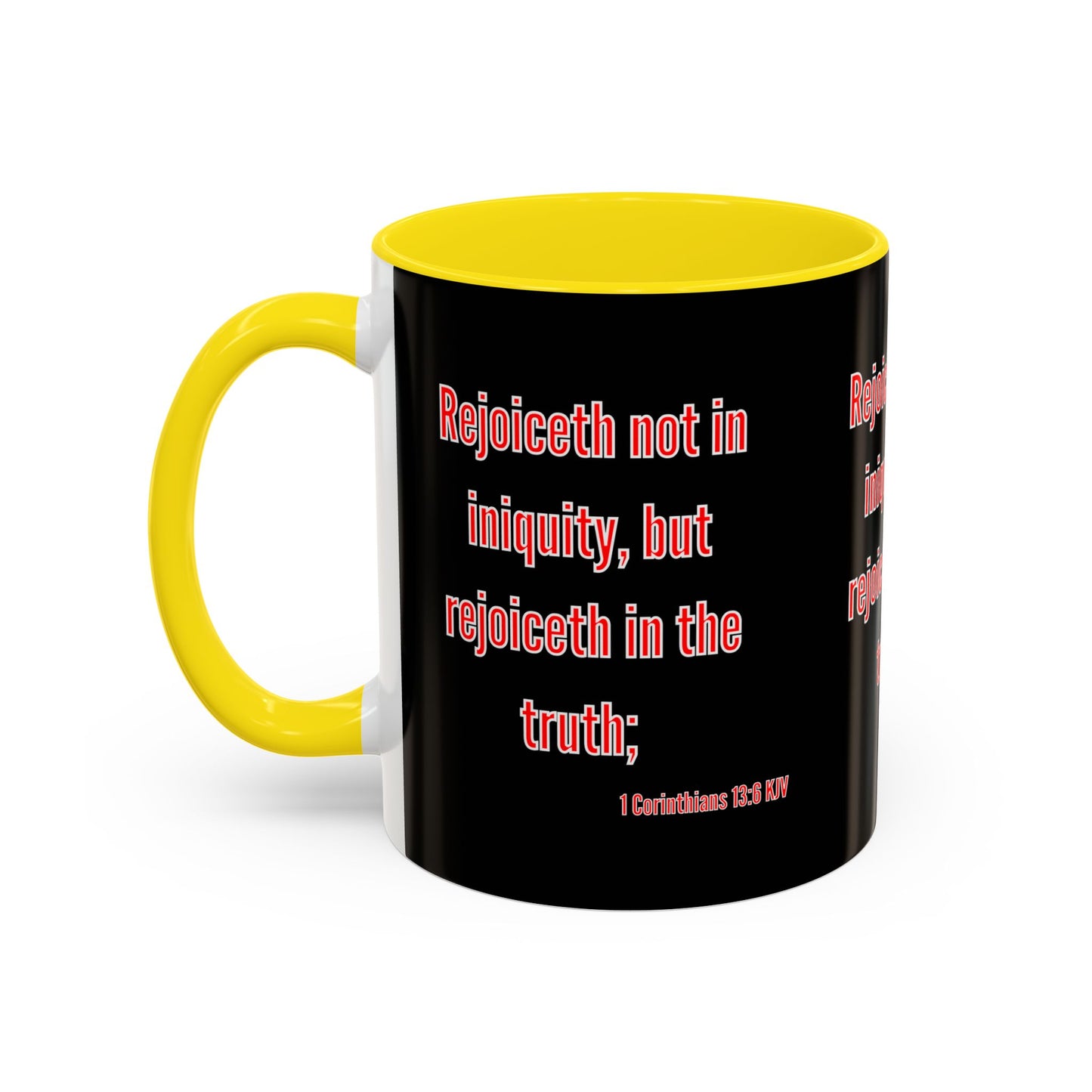 1 Corinthians 13:6 KJV Coffee Mug Rejoiceth in the Truth Inspirational Faith Based Gift For Believers