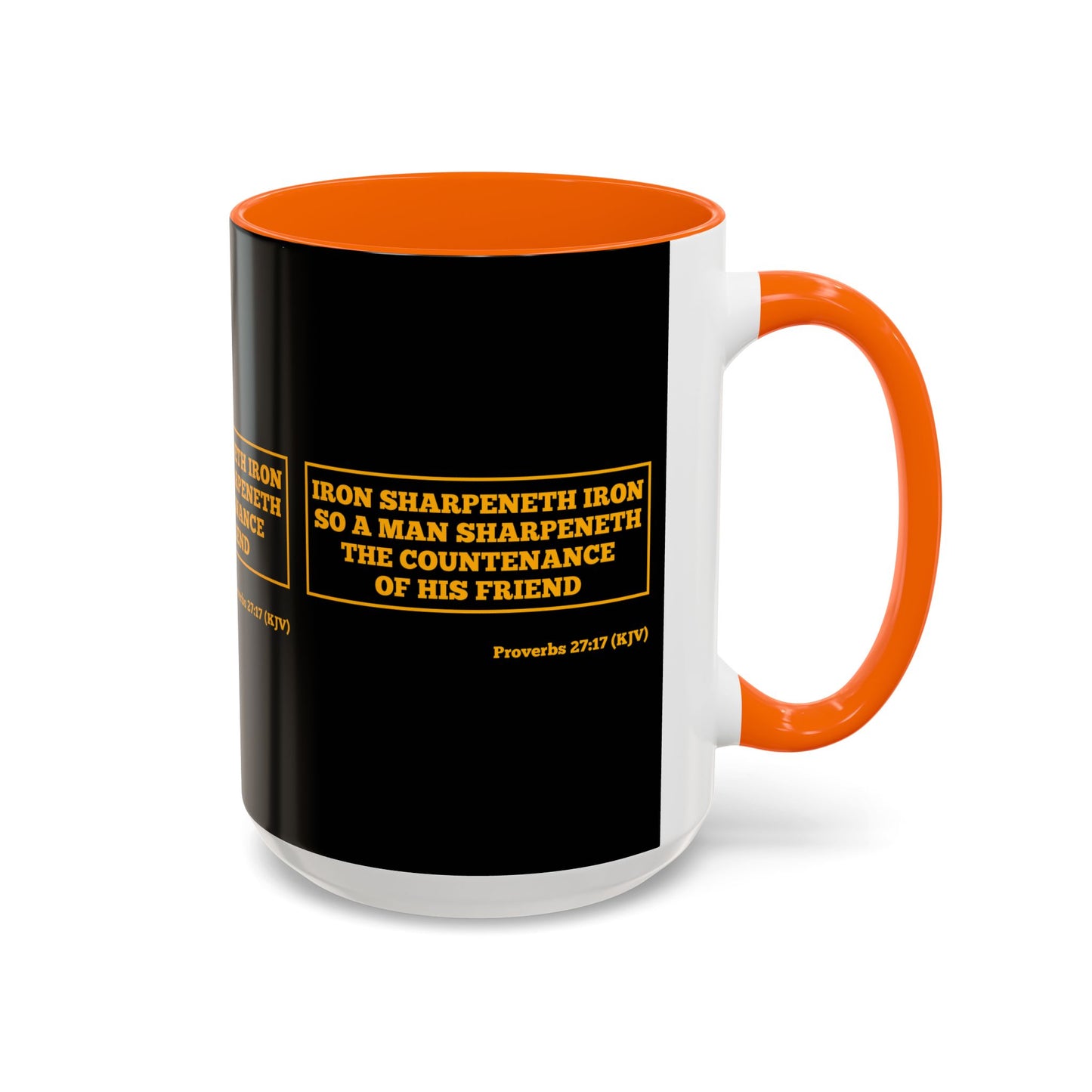 Proverbs 27:17 KJV Coffee Mug Iron Sharpens Iron Inspirational Faith Based Gift For Believers