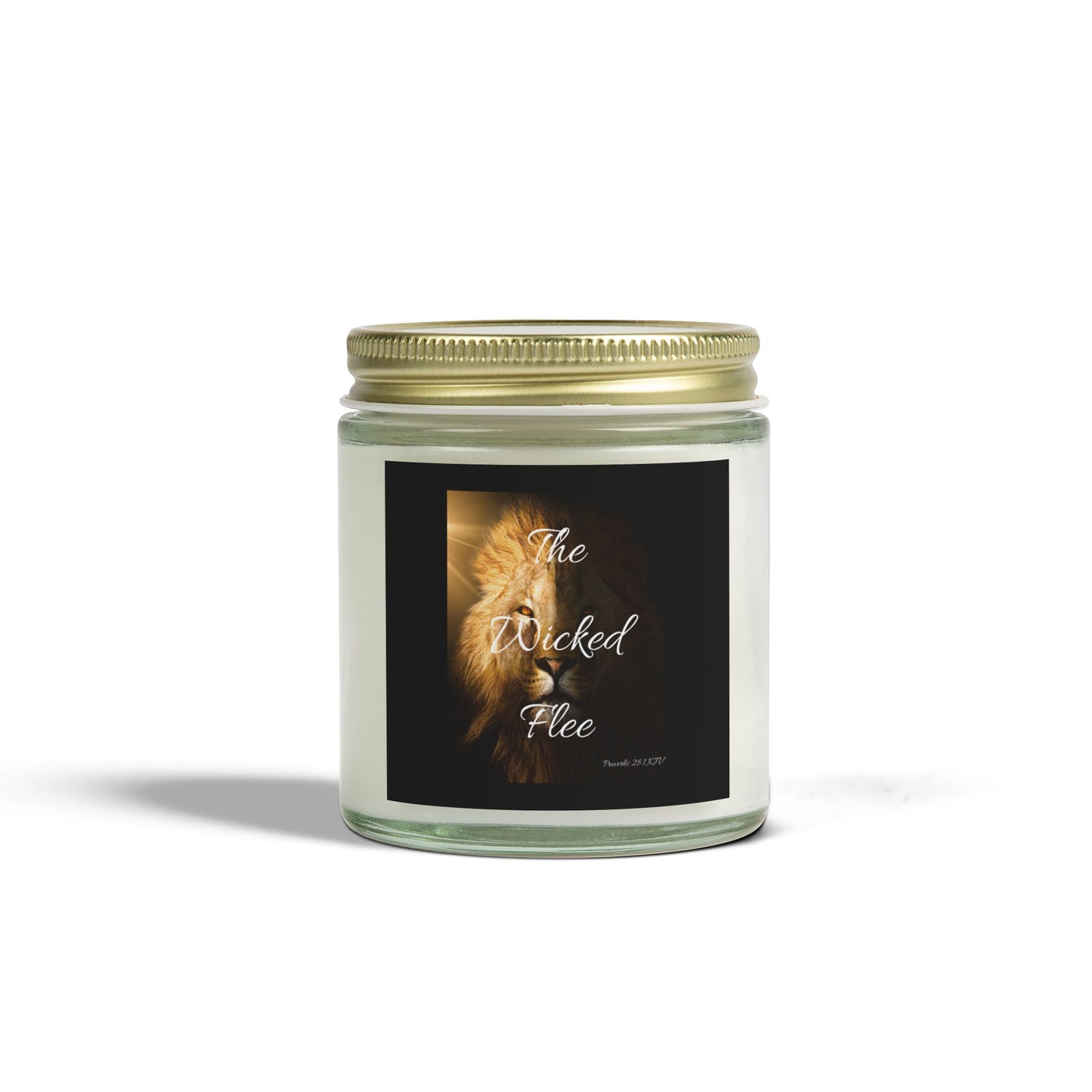 Proverbs 28:1 KJV Scented Candle The Righteous Are Bold As A Lion Faith Based Christian Gift