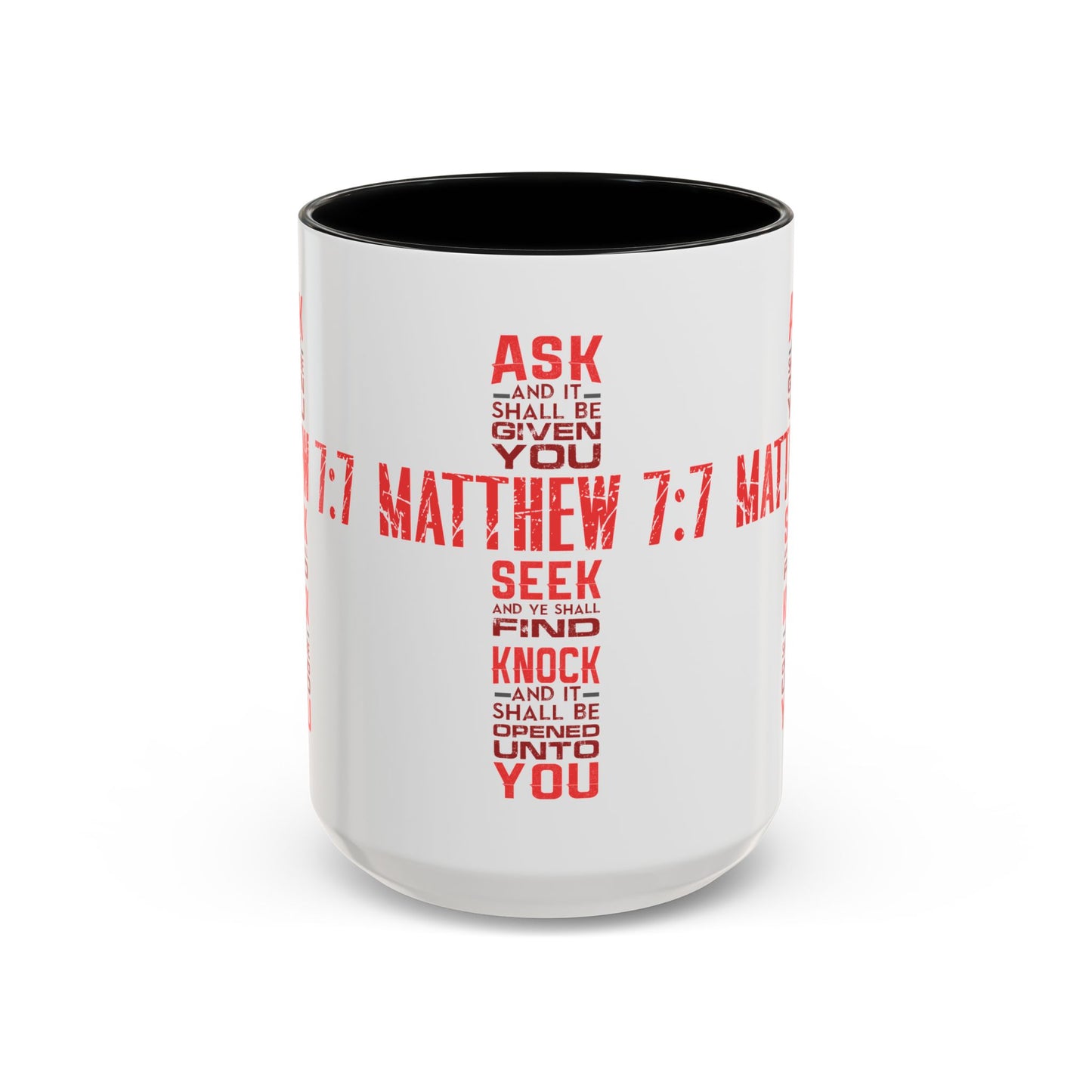 Seek and Find: Matthew 7:7 KJV Bible Verse Coffee Mug Inspirational Christian Gift