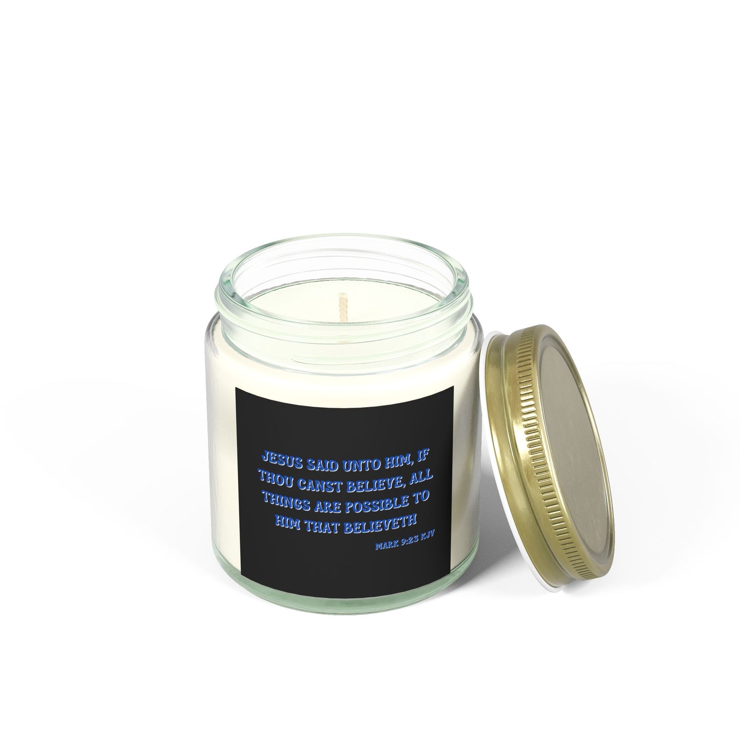 Mark 9:23 KJV Bible Verse Scented Candle Faith Based Christian Gift