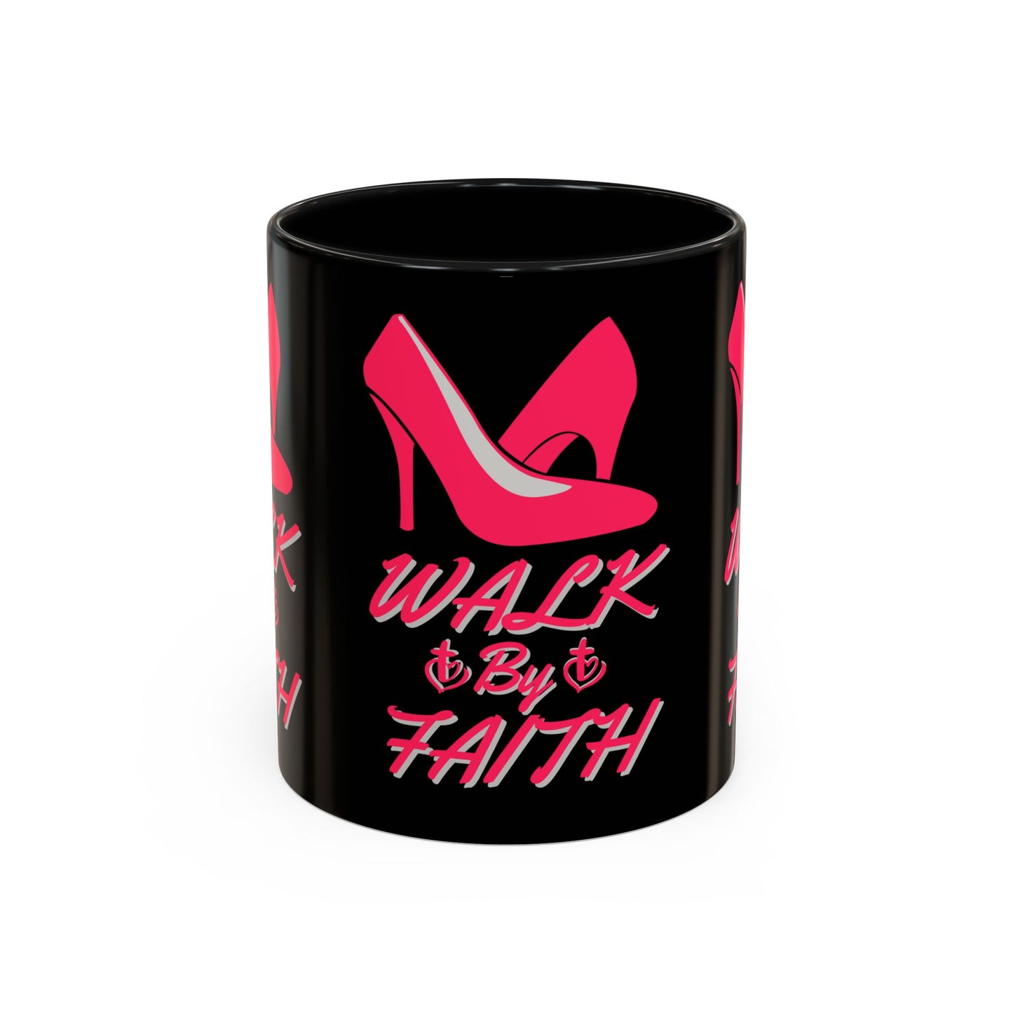 Walk By Faith Biblical Coffee Mug with High Heel Design Christian Gift for Her