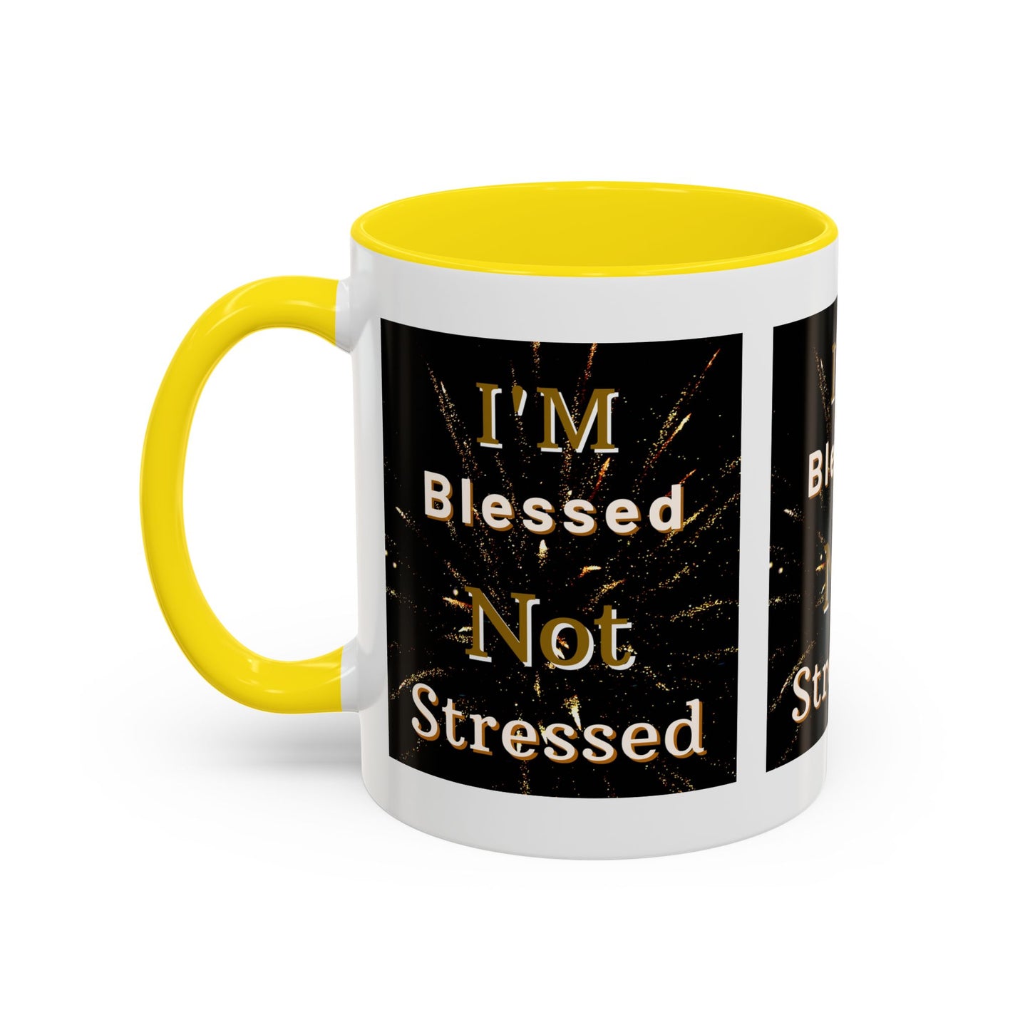 I'm Blessed Not Stressed Coffee Mug Inspirational Christian Gift for Faith-Based Living