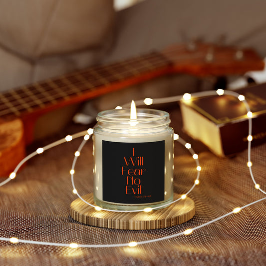 Psalms 23:4 KJV Scented Candle I Will Fear No Evil Faith Based Inspirational Gift