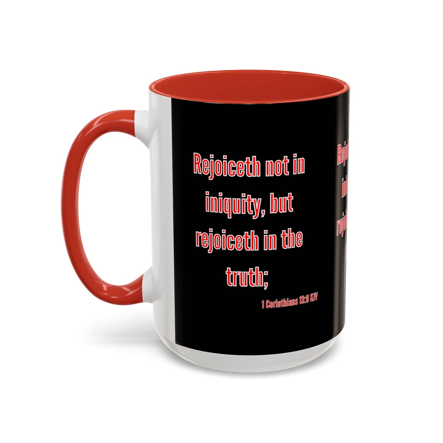 1 Corinthians 13:6 KJV Coffee Mug Rejoiceth in the Truth Inspirational Faith Based Gift For Believers