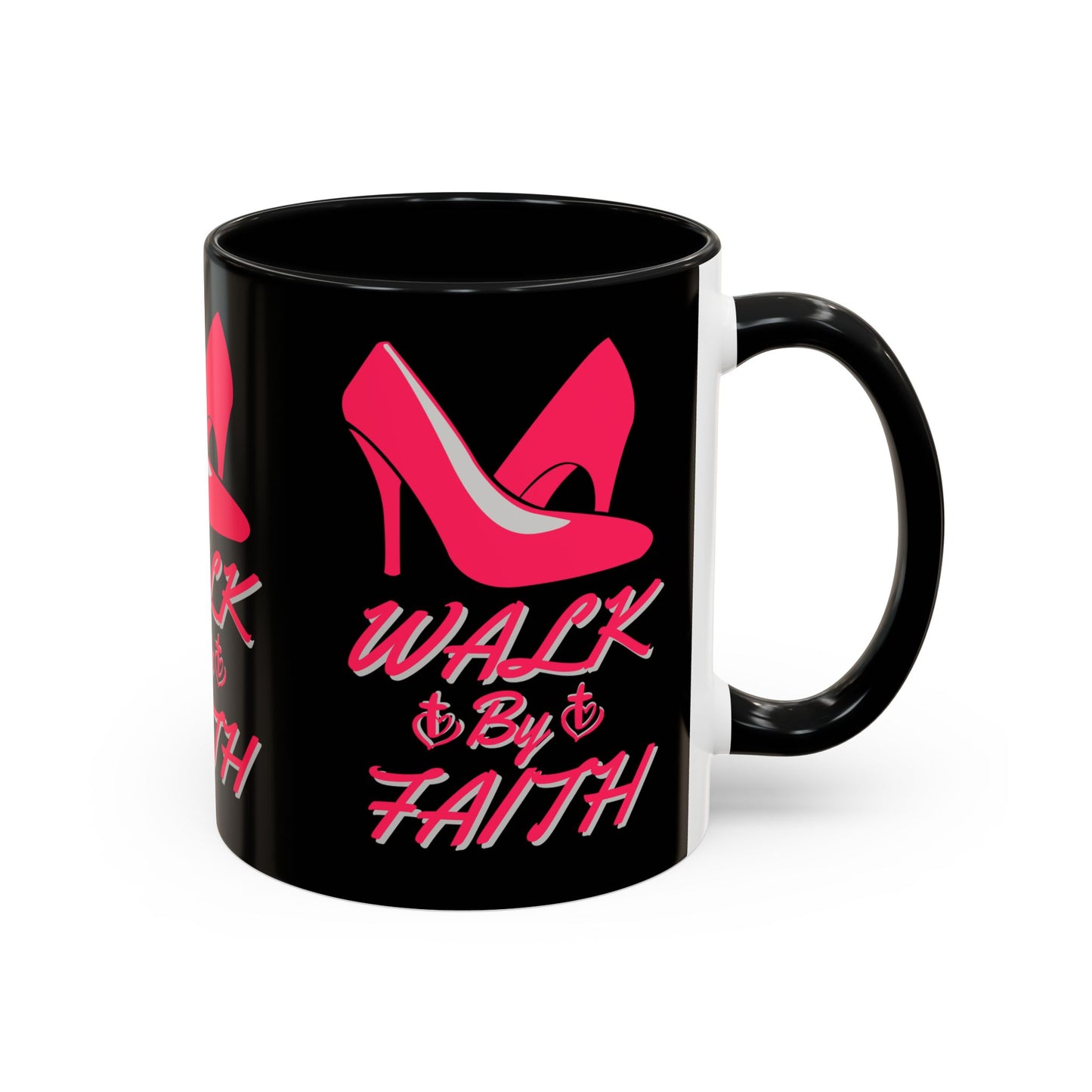 Walk By Faith Biblical Coffee Mug with High Heel Design Christian Gift for Her