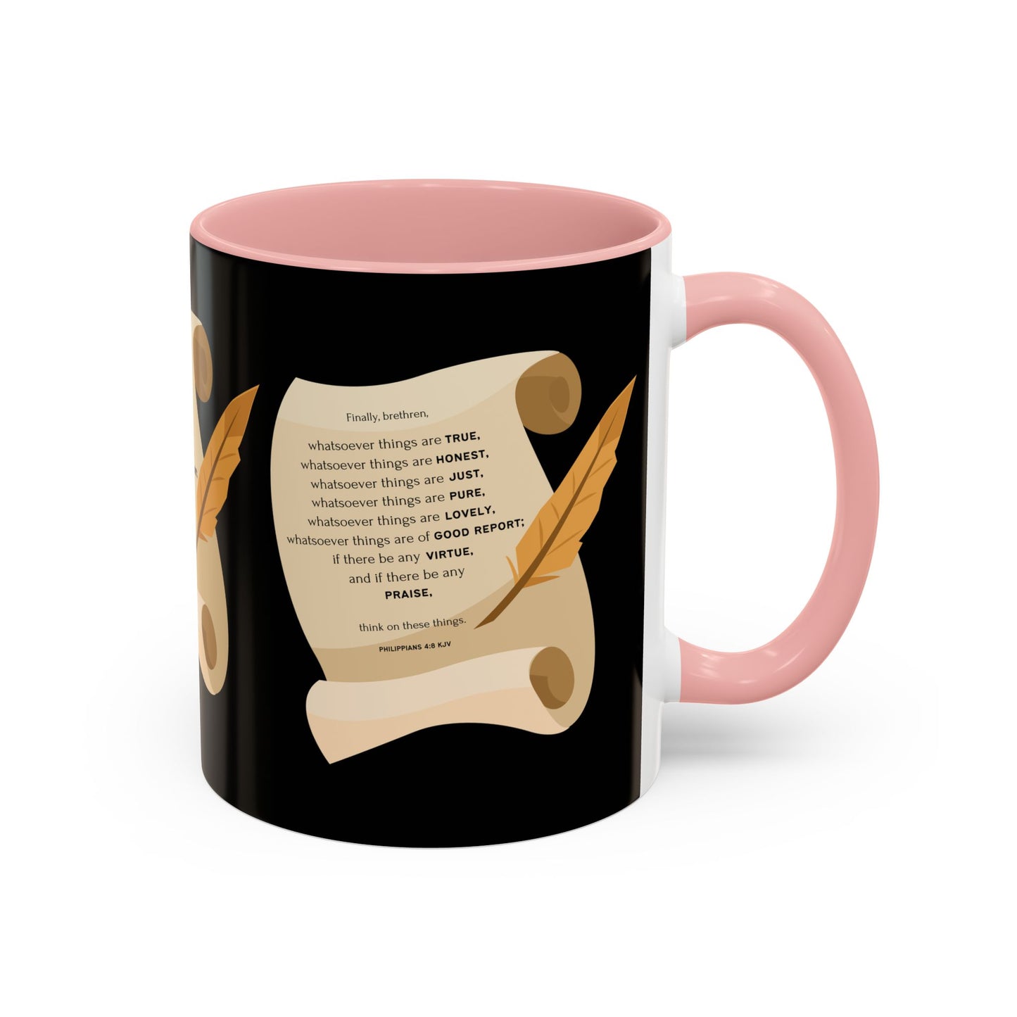 Philippians 4:8 KJV Bible Verse Coffee Mug Faith Based Christian Gift