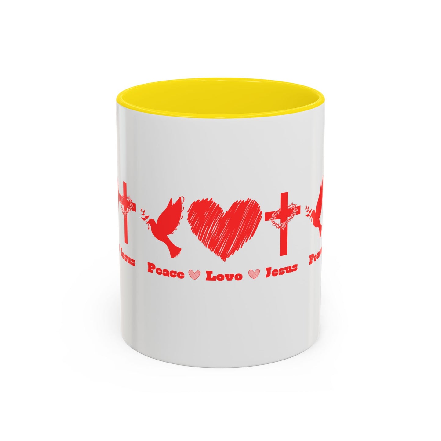 Peace Love Jesus Coffee Mug Faith Based Christian Gift