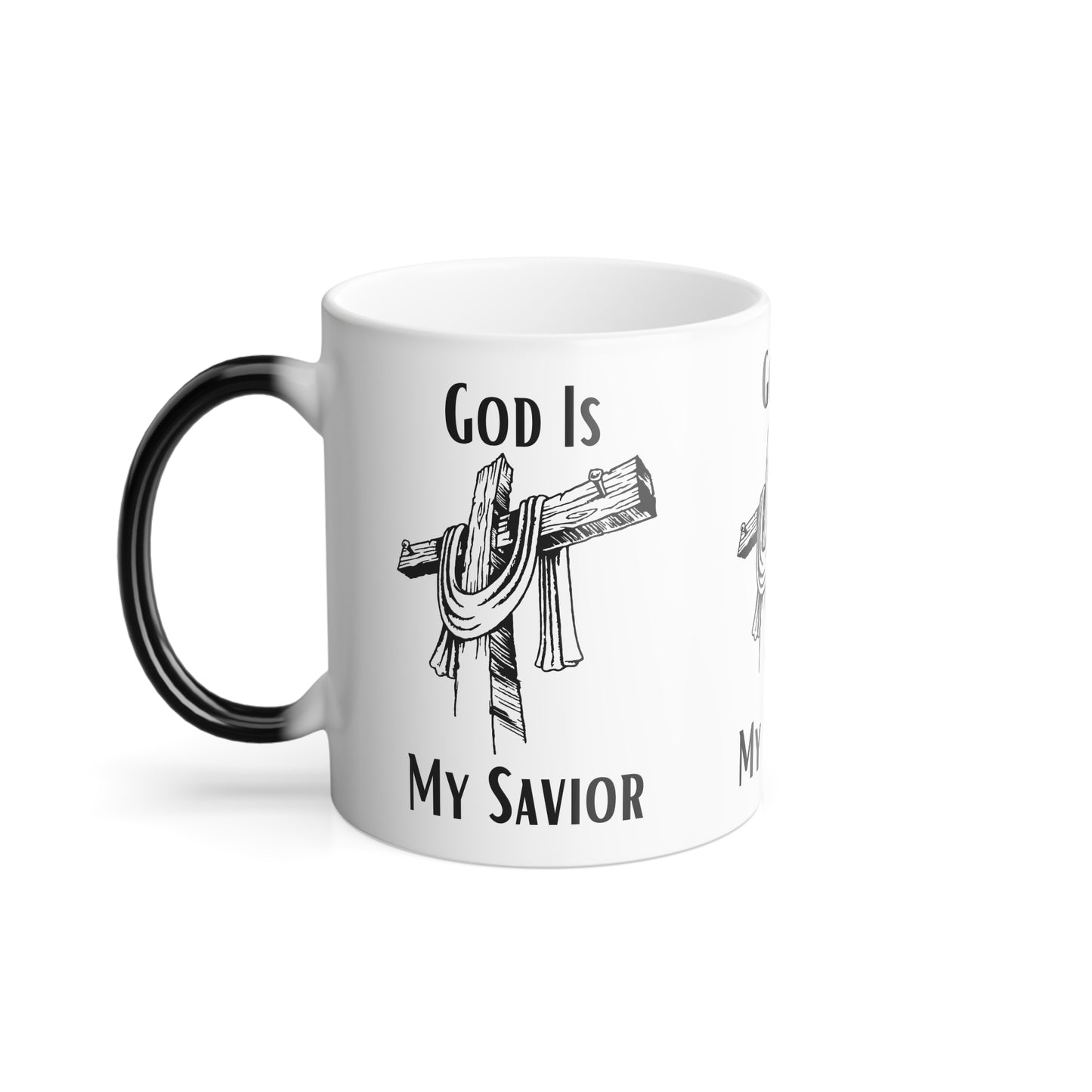 God Is My Savior Color Morphing Coffee Mug Inspirational Christian Gift for Faith-Based Coffee Lovers