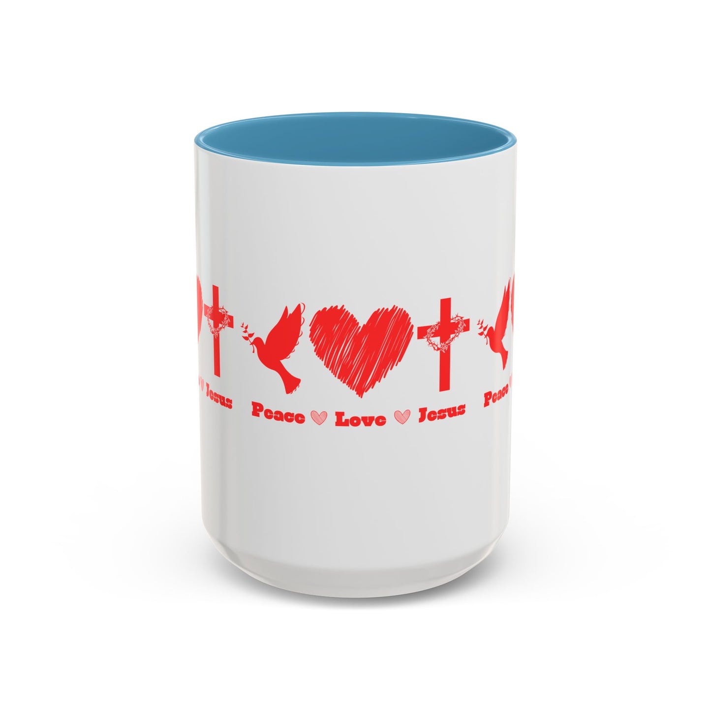 Peace Love Jesus Coffee Mug Faith Based Christian Gift