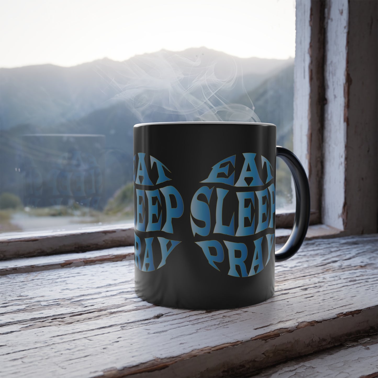 Eat Sleep Pray Color Morphing Coffee Mug Daily Inspiration for a Faithful Life