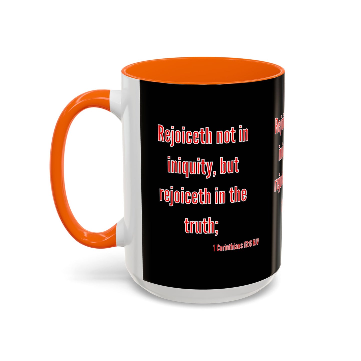 1 Corinthians 13:6 KJV Coffee Mug Rejoiceth in the Truth Inspirational Faith Based Gift For Believers