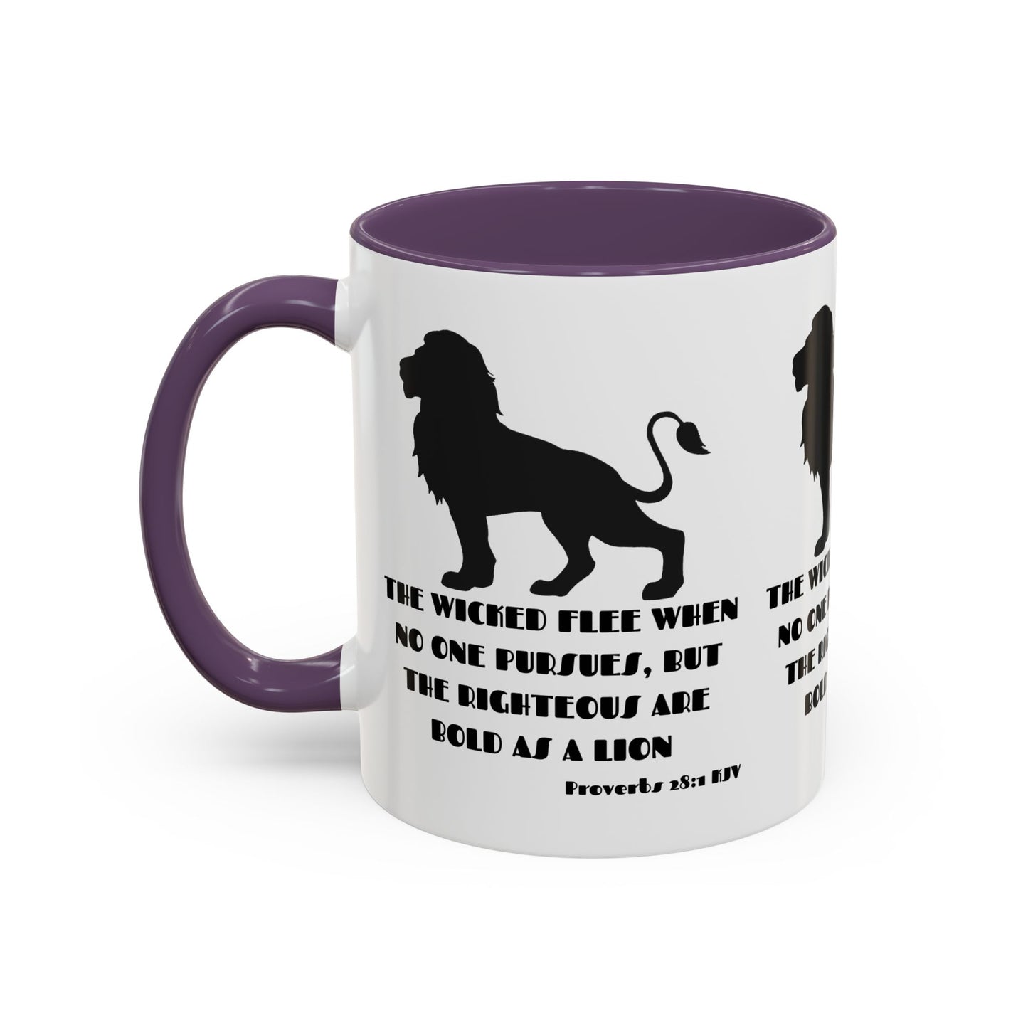 Proverbs 28:1 KJV Coffee Mug The Righteous Are Bold as a Lion Christian Gift for Faith-Based Living