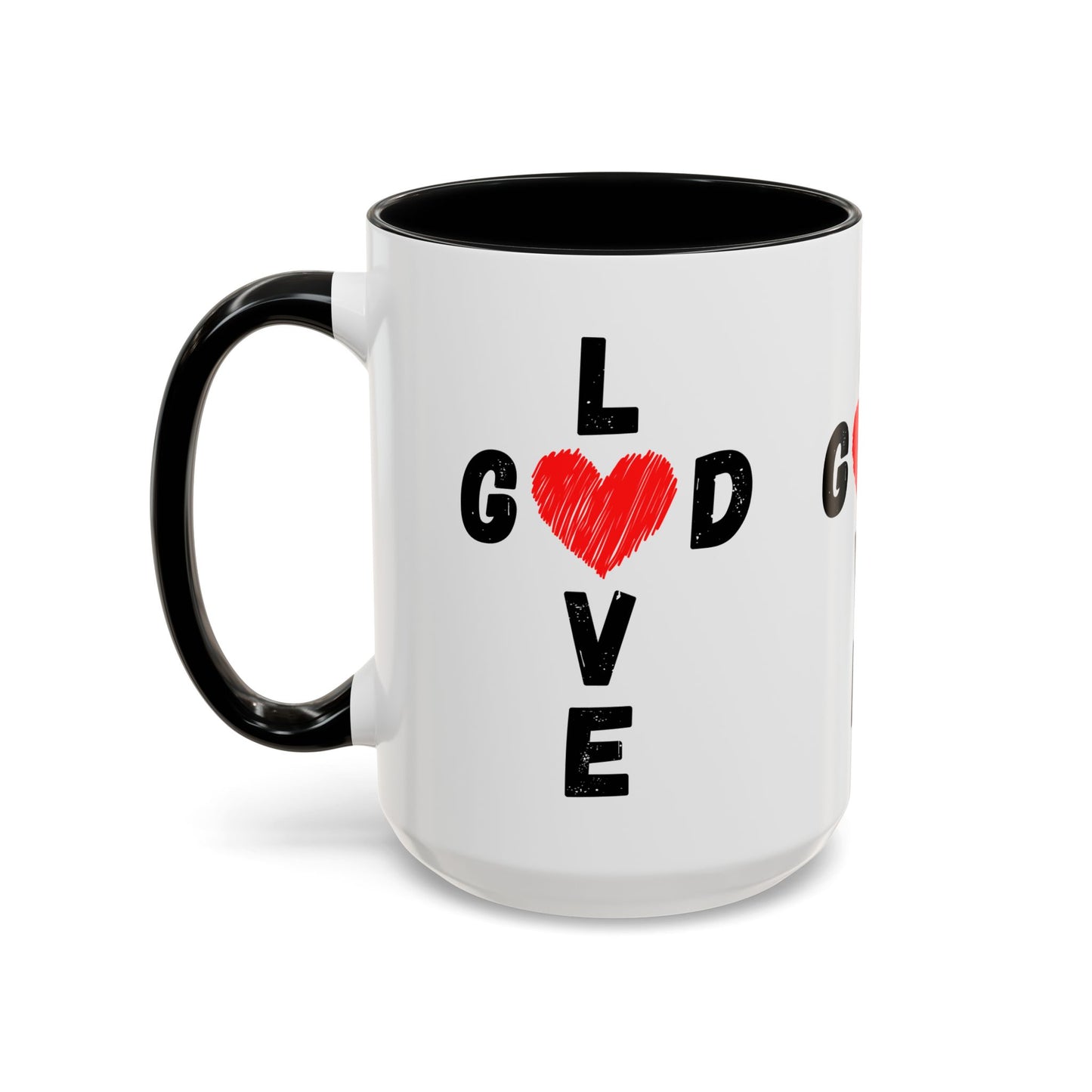 Love God Cross Shaped Coffee Mug Inspirational Christian Gift for Faith-Based Living