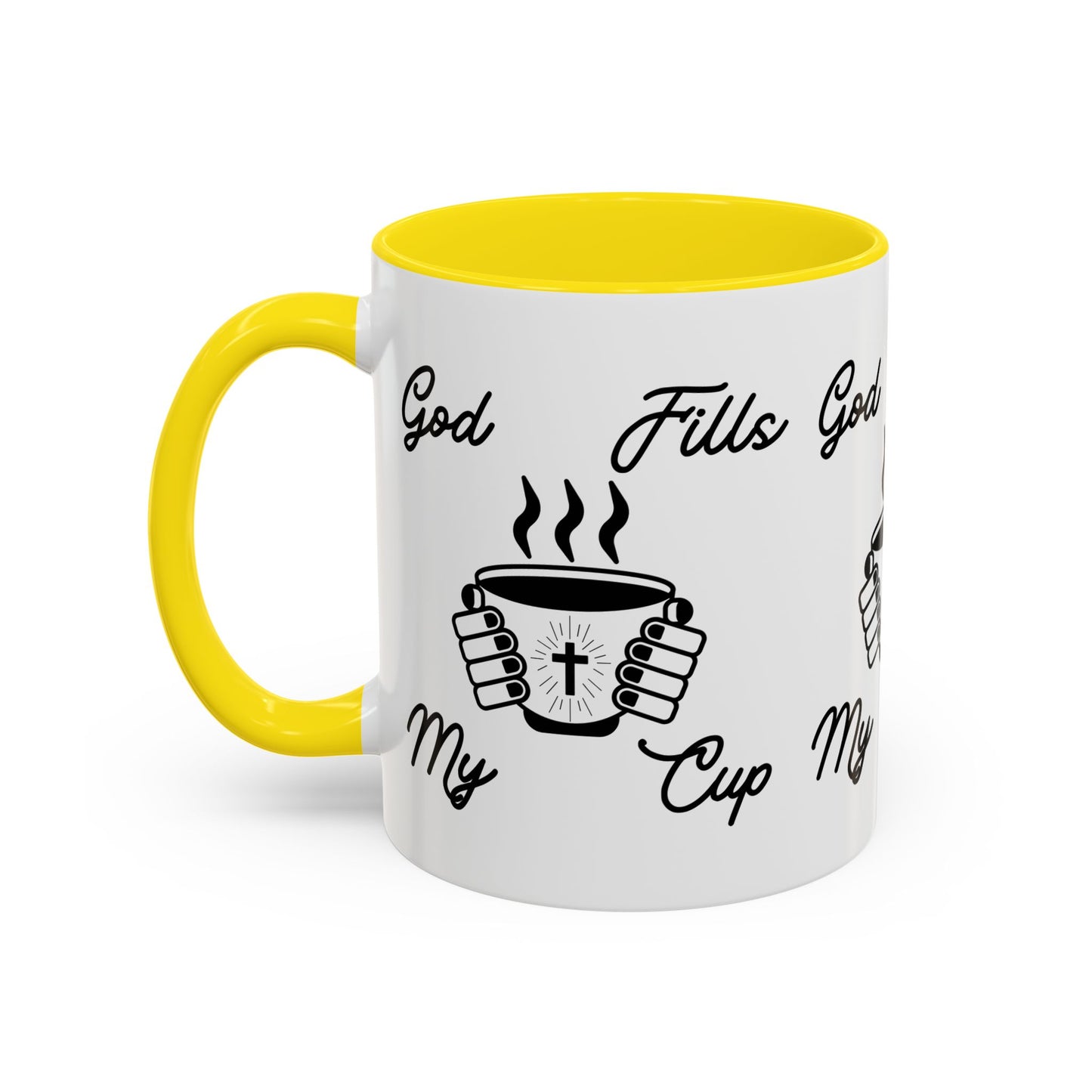 God Fills My Cup Coffee Mug Inspirational Christian Gift for Faith and Encouragement for Coffee Lovers