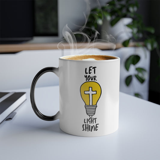 Let Your Light Shine Color Morphing Coffee Mug Inspirational Christian Gift for Faith-Based Coffee Lovers