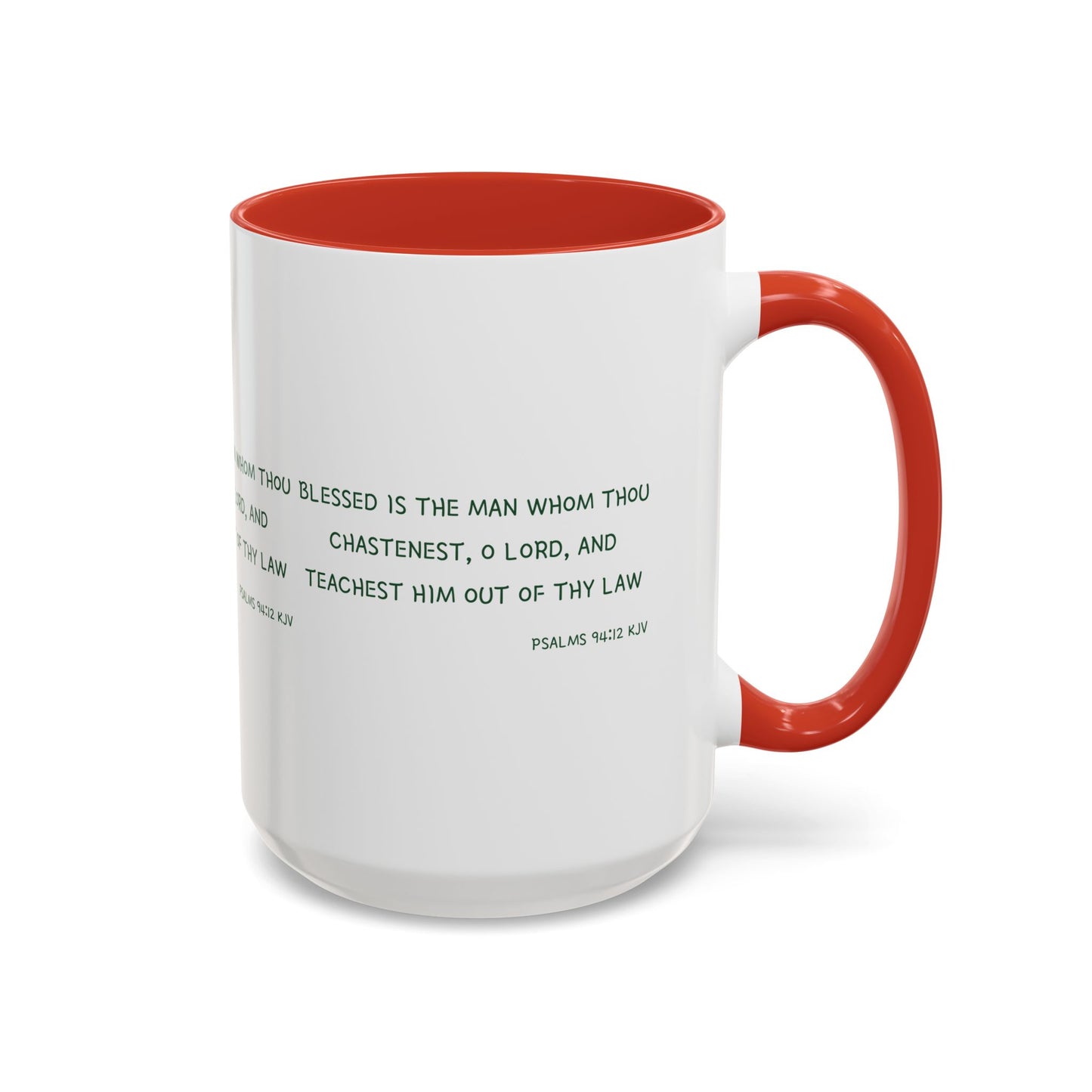 Psalms 94:12 KJV Coffee Mug Blessed is the Man Biblical Christian Gift for Faith-Based Coffee Lovers