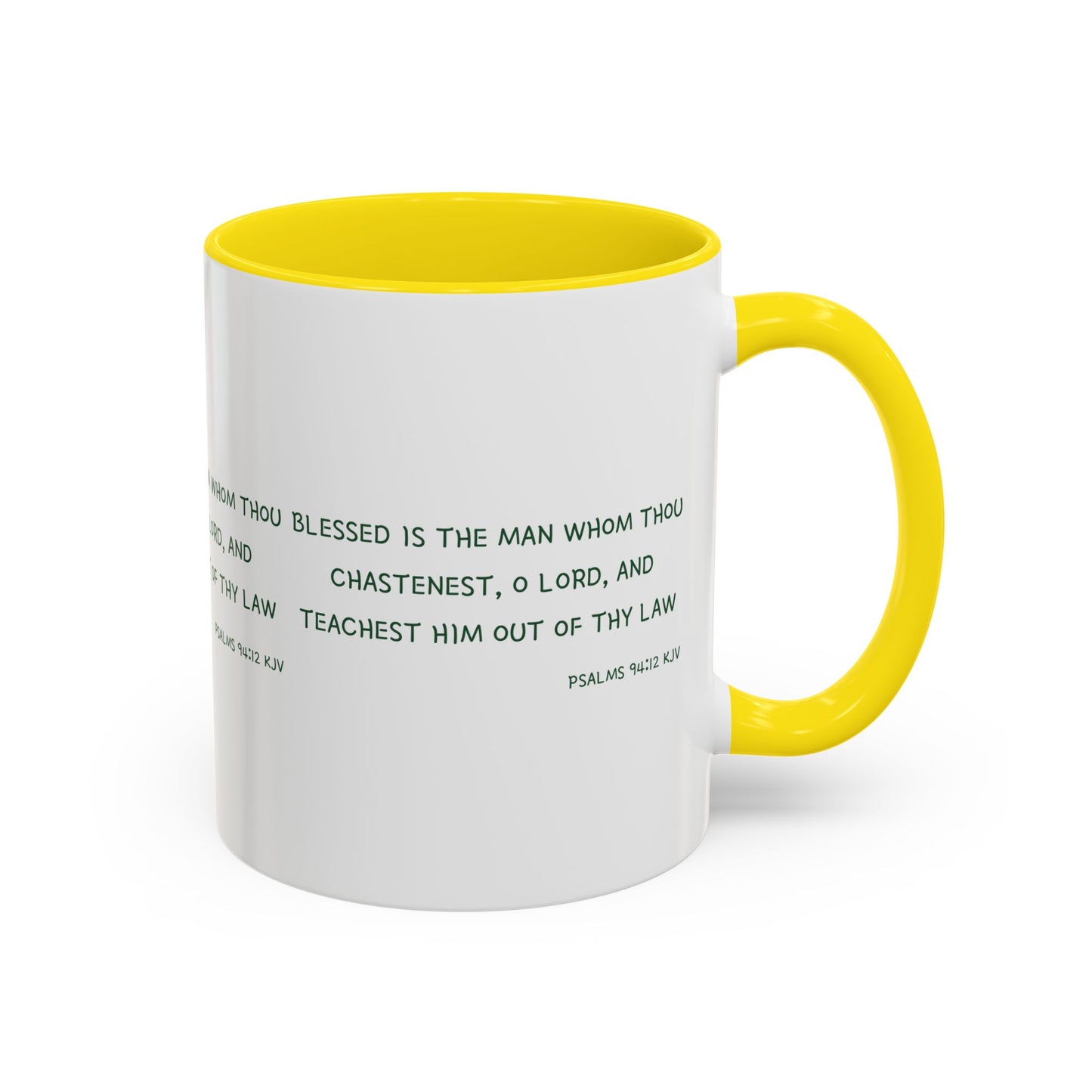 Psalms 94:12 KJV Coffee Mug Blessed is the Man Biblical Christian Gift for Faith-Based Coffee Lovers