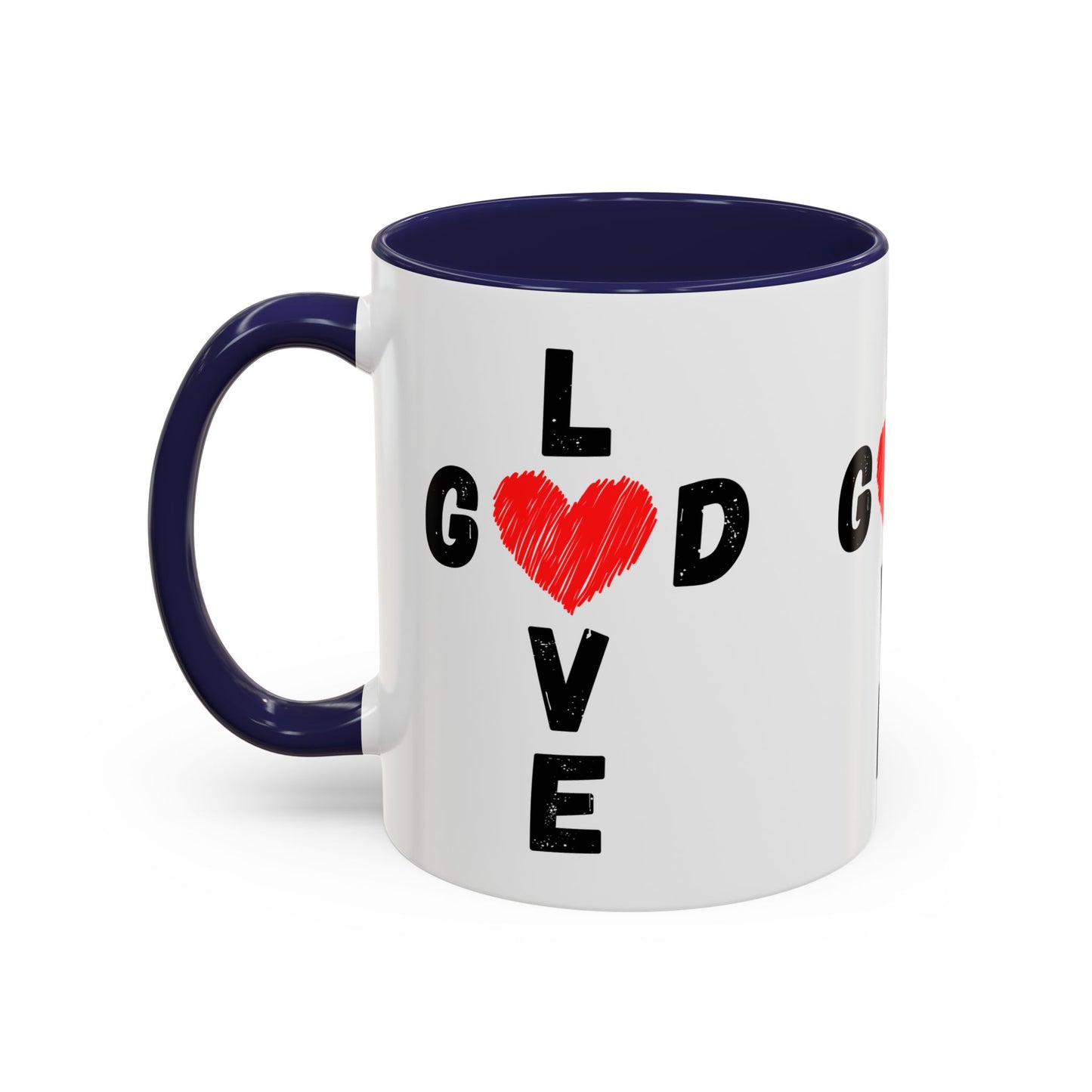 Love God Cross Shaped Coffee Mug Inspirational Christian Gift for Faith-Based Living