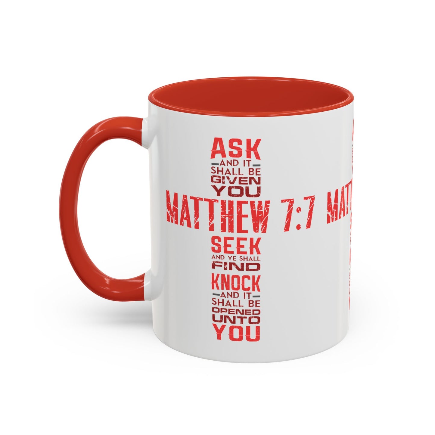 Seek and Find: Matthew 7:7 KJV Bible Verse Coffee Mug Inspirational Christian Gift