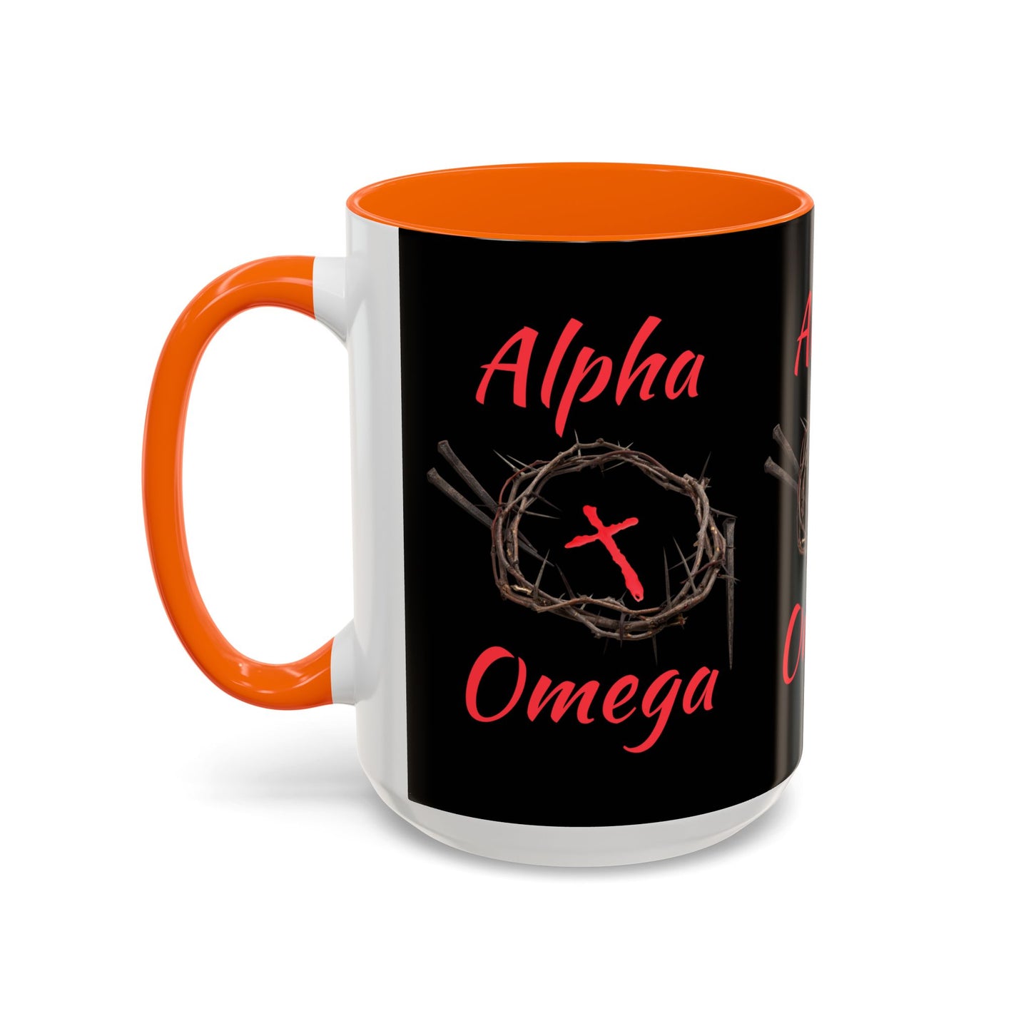 Alpha Omega Coffee Mug Based On Revelation 22:13 KJV Bible Verse