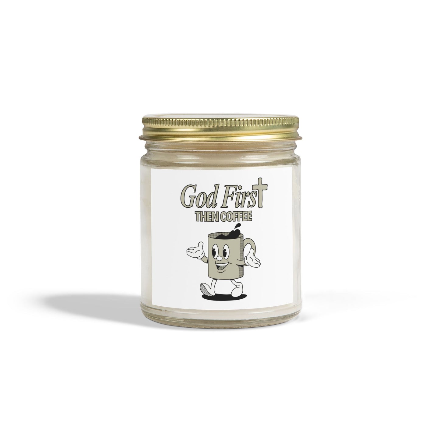 God First Then Coffee Scented Candle Inspirational Christian Gift for Faith Based Candle Lovers