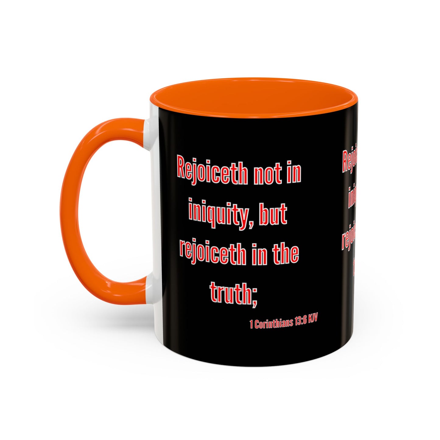 1 Corinthians 13:6 KJV Coffee Mug Rejoiceth in the Truth Inspirational Faith Based Gift For Believers