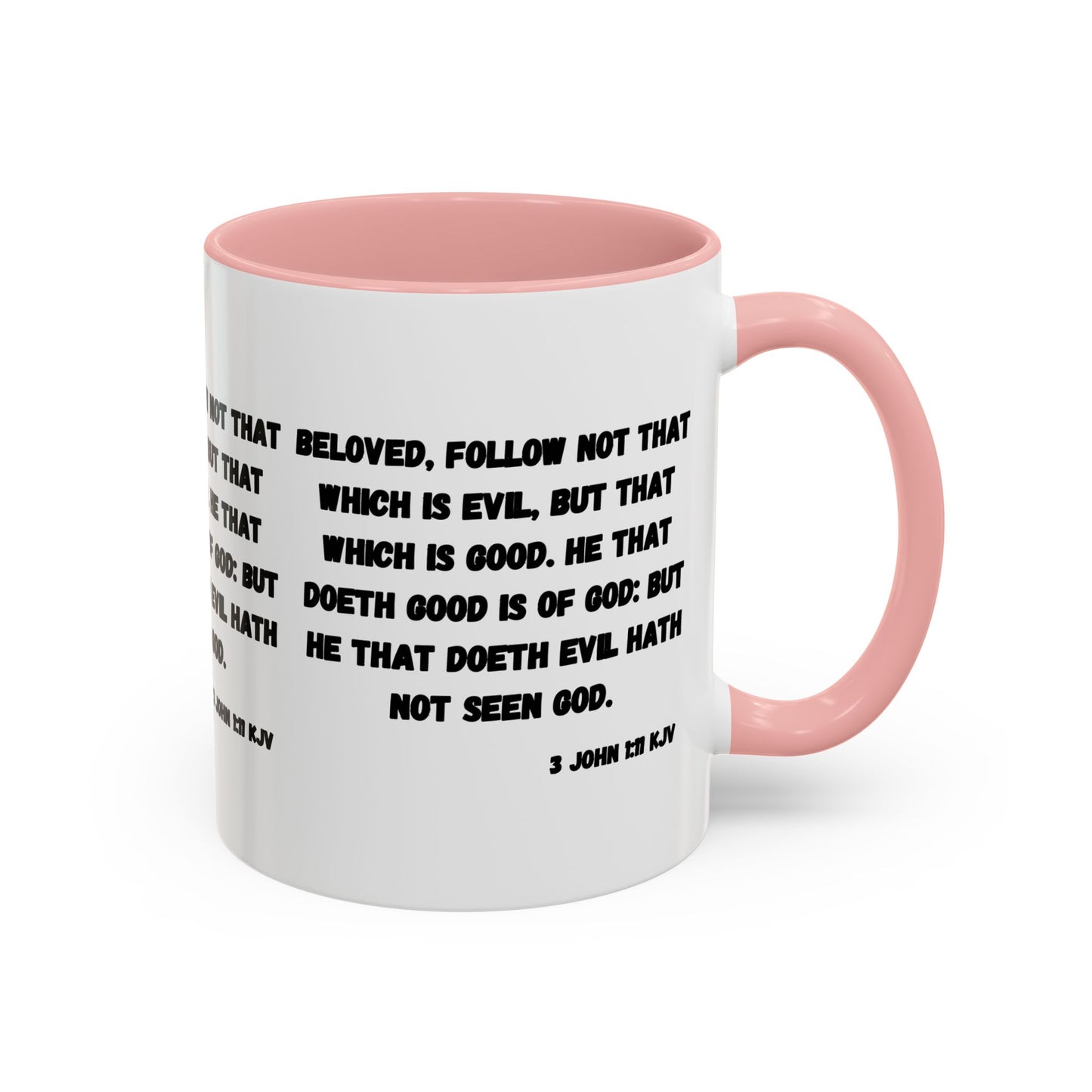 3 John 1:11 KJV Coffee Mug Beloved Follow Not That Which is Evil Inspirational Christian Gift for Faith Based Coffee Lovers