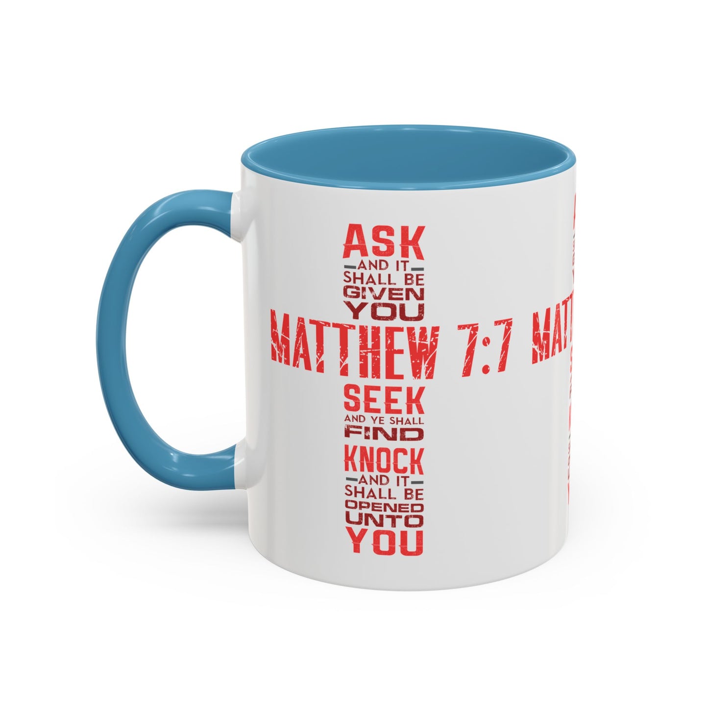 Seek and Find: Matthew 7:7 KJV Bible Verse Coffee Mug Inspirational Christian Gift