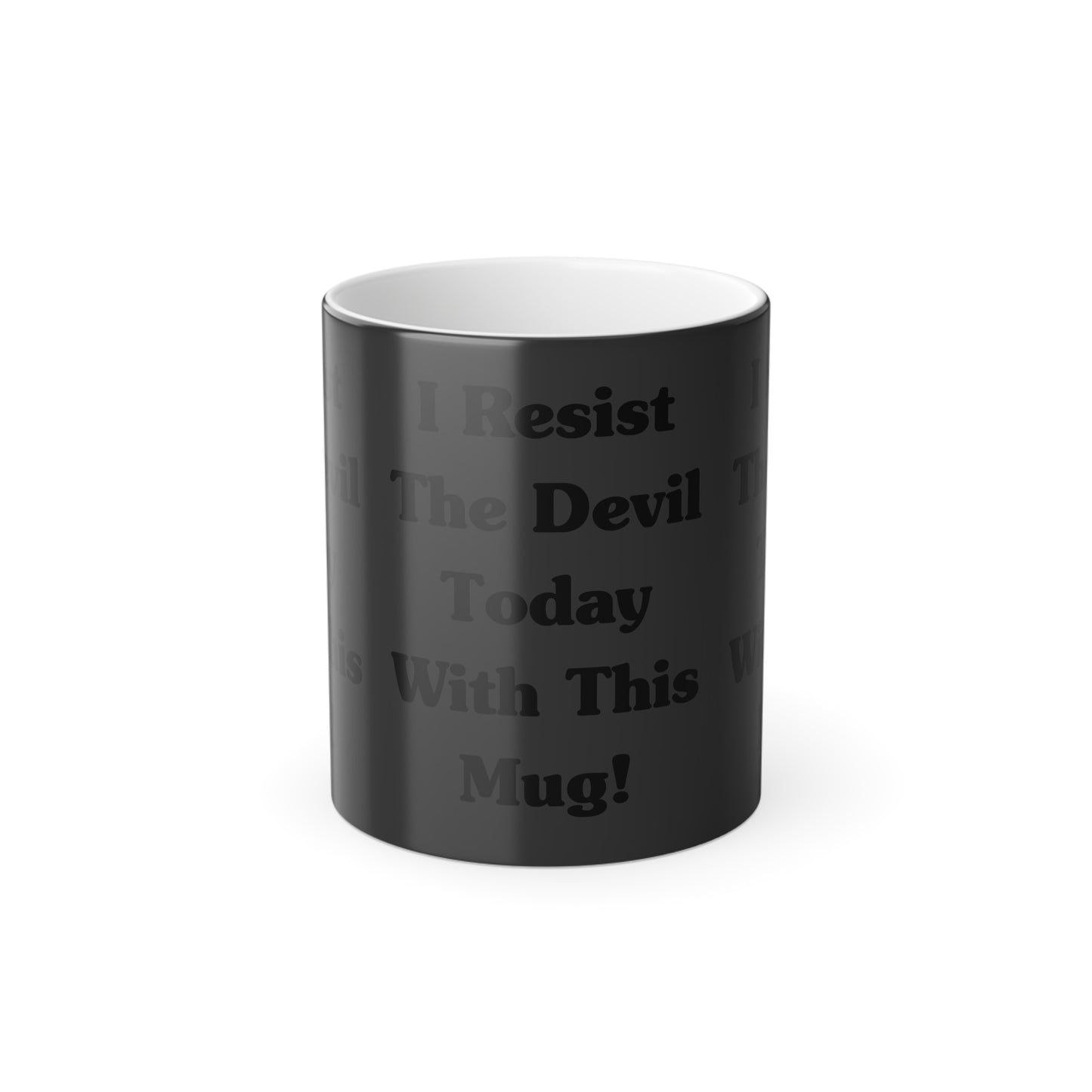 I Resist The Devil Today With This Color Morphing Coffee Mug Inspirational Christian Gift for Faith-Based Coffee Lovers